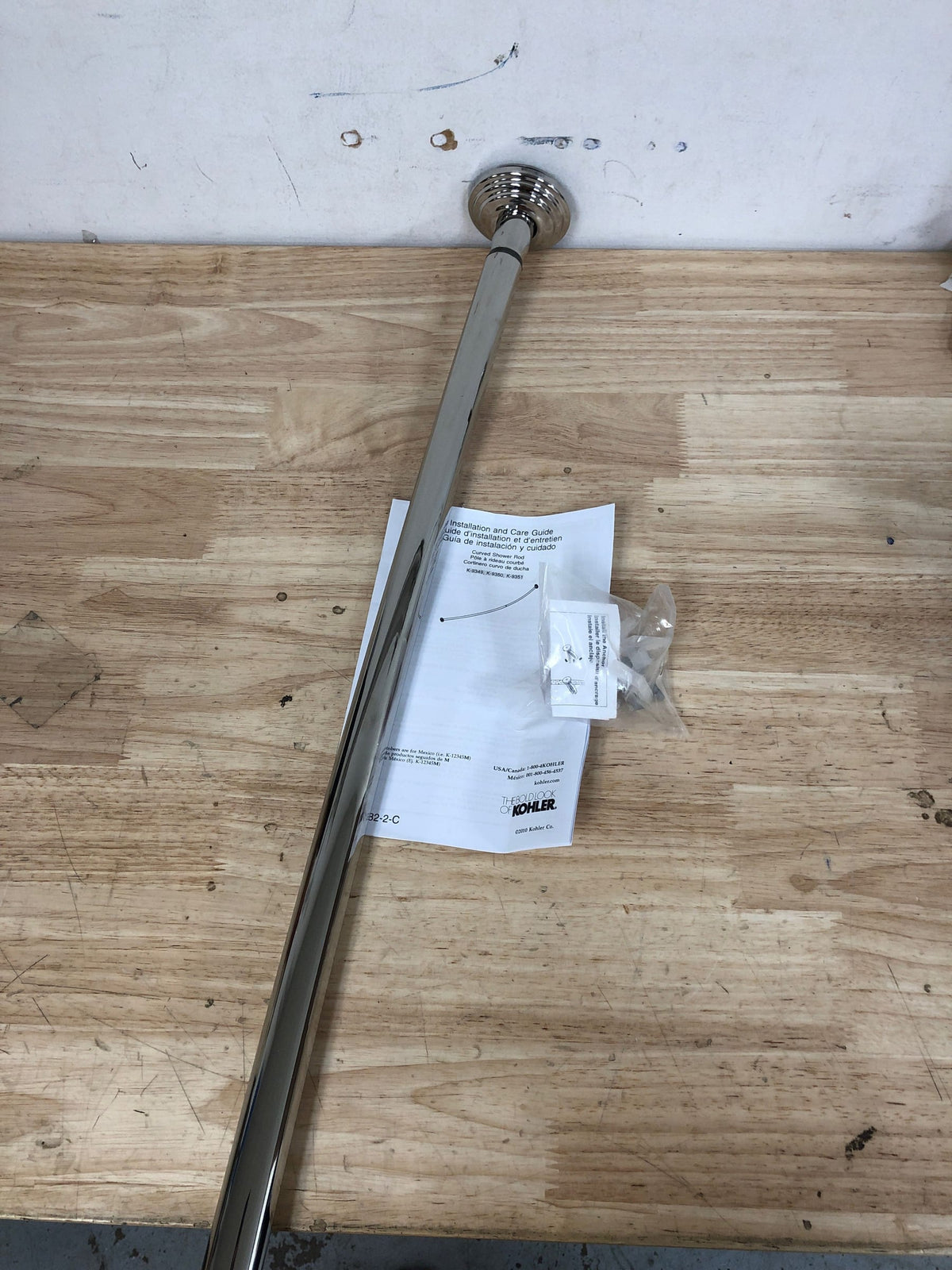 Kohler K-9349-S Expanse 60" - 72" Adjustable Curved Shower Rod with Traditional Design - Polished Stainless