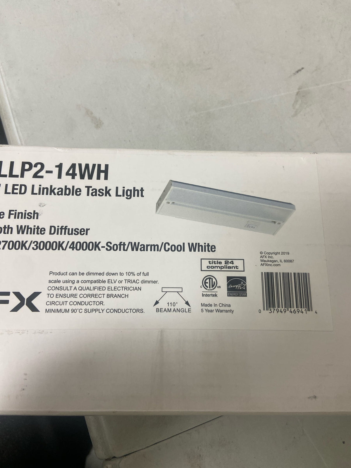AFX Lighting NLLP2-14WH LED Undercabinet, See Image