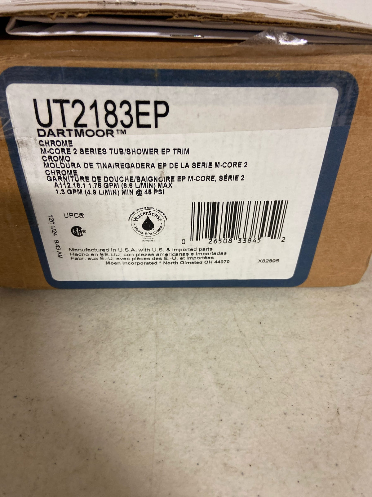 Moen UT2183EP Dartmoor M-CORE 2-Series 1-Handle Tub and Shower Trim Kit, Valve Required, Chrome