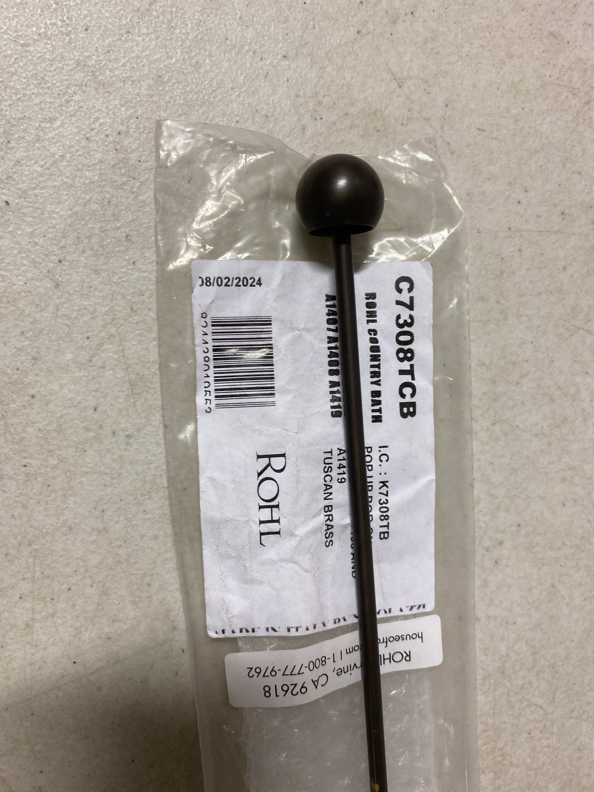 ROD WITH ROUND METAL KNOB ONLY TO