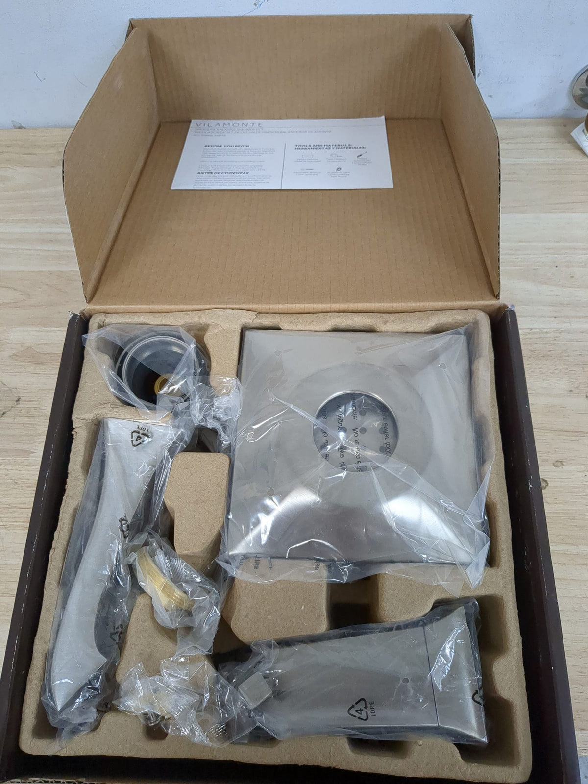 Signature Hardware 449949 Vilamonte Pressure Balanced Tub and Shower Trim Package with 1.8 GPM Single Function Shower Head - Brushed Nickel