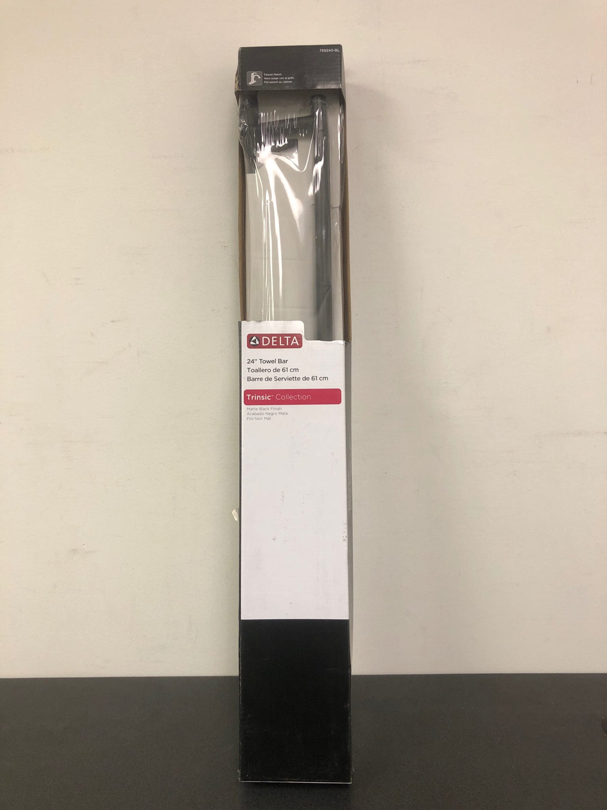 Delta 759240-BL Matte Black Trinsic 24" Wall Mounted Towel Bar