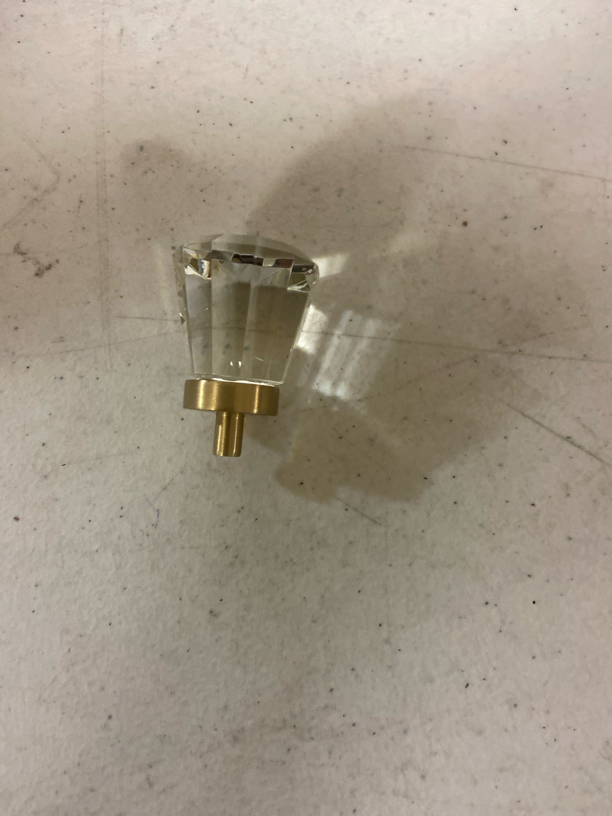 Emtek 86397US3 Brookmont Glass 1-1/4 Inch Conical Cabinet Knob - Polished Brass