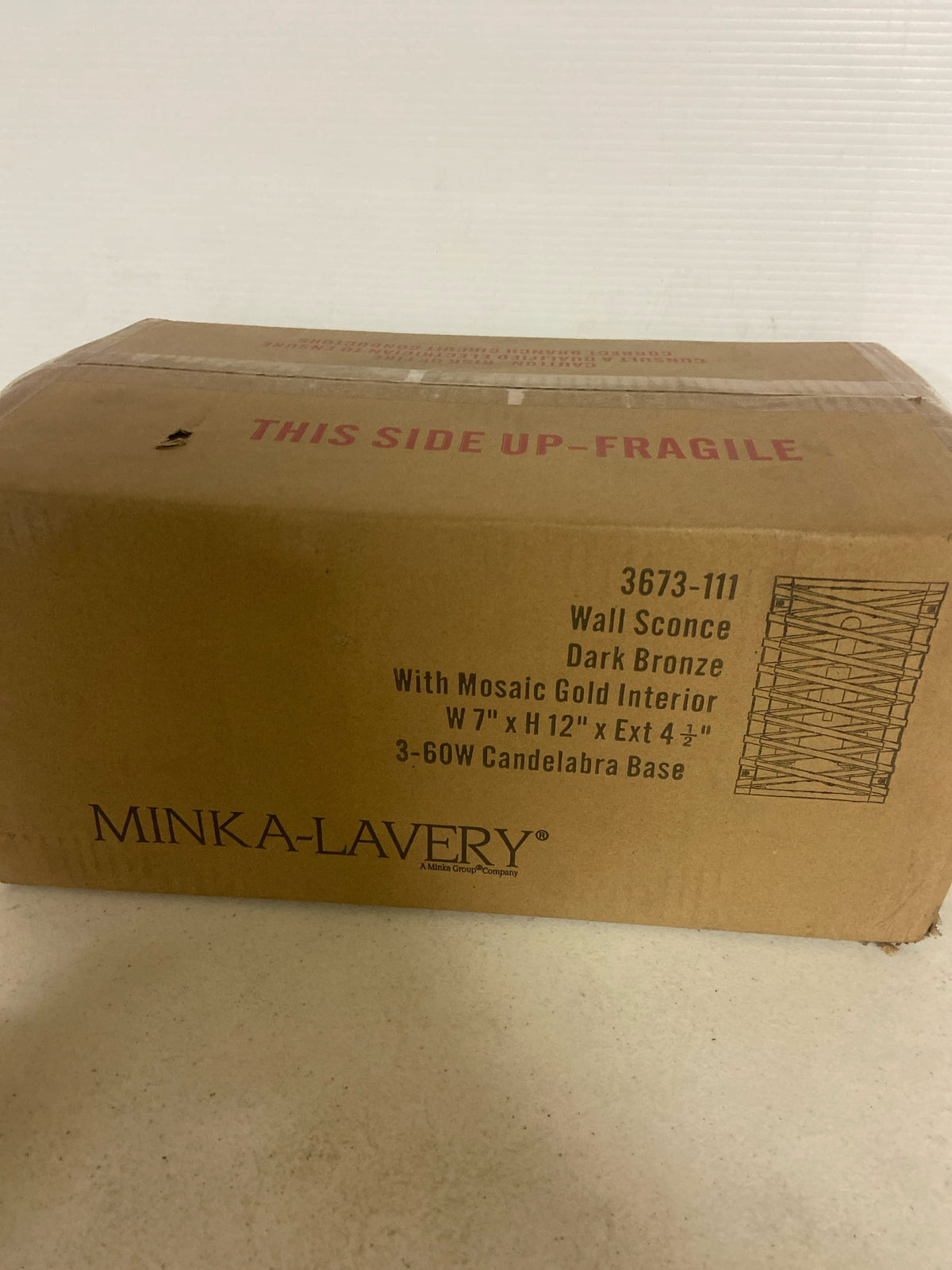 Minka Lavery 3673-111 Vortic Flow 3 Light 12" Tall Wall Sconce with Metal Shade - Dark Bronze with Mosaic Gold