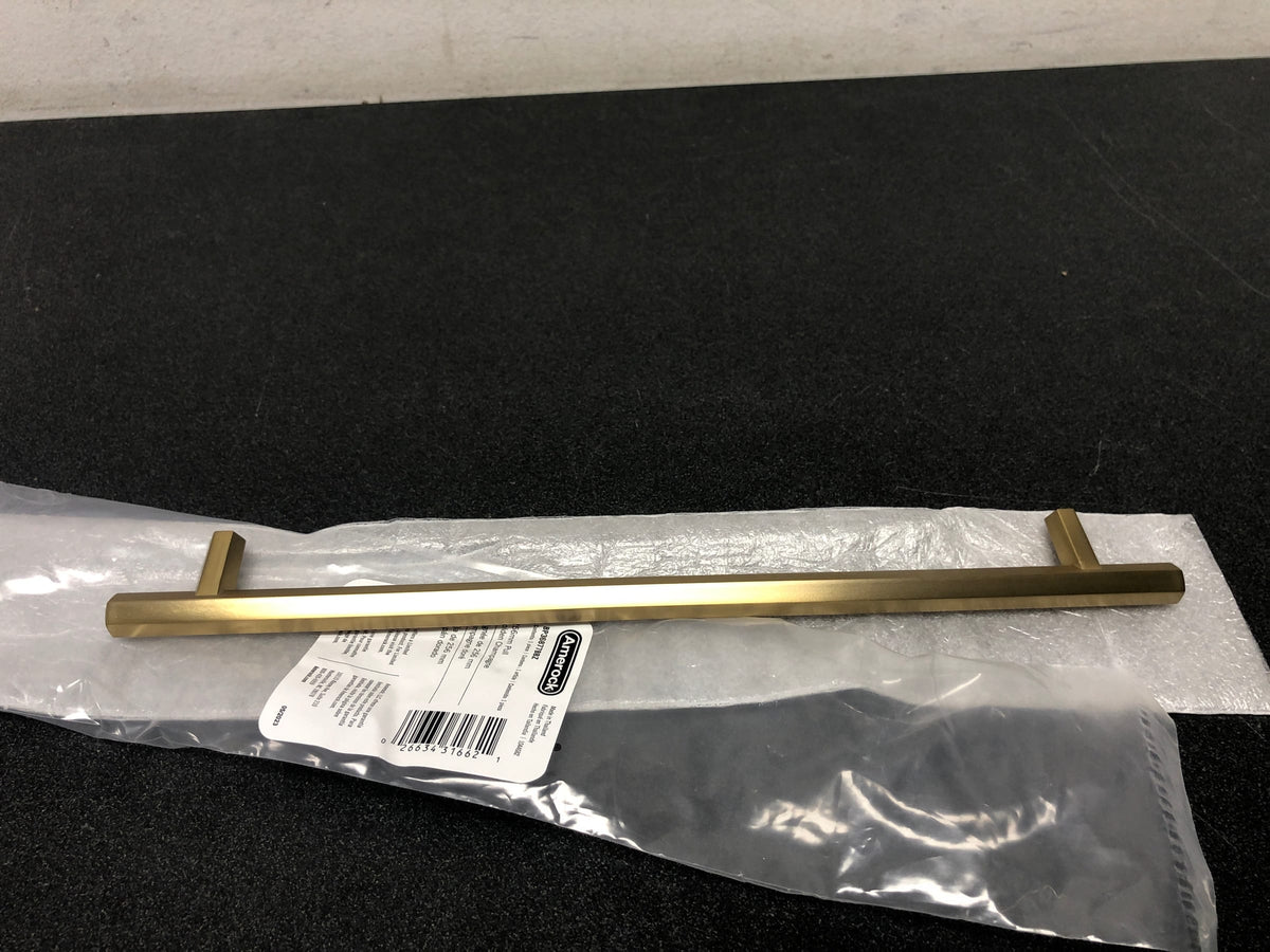 Amerock BP36877BBZ Caliber 10-1/16 Inch Center to Center Bar Cabinet Pull - Golden Champagne