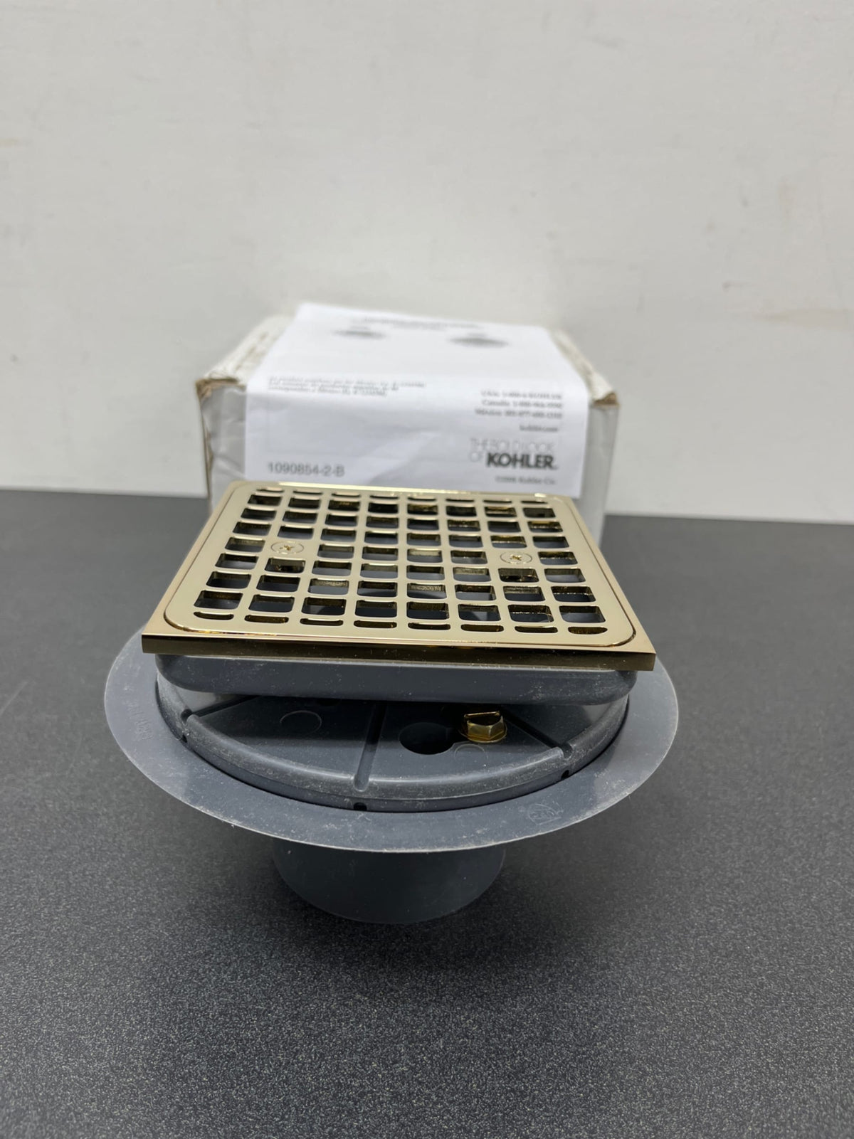 Kohler K-9136-AF Square Design Tile-In Shower Drain - French Gold