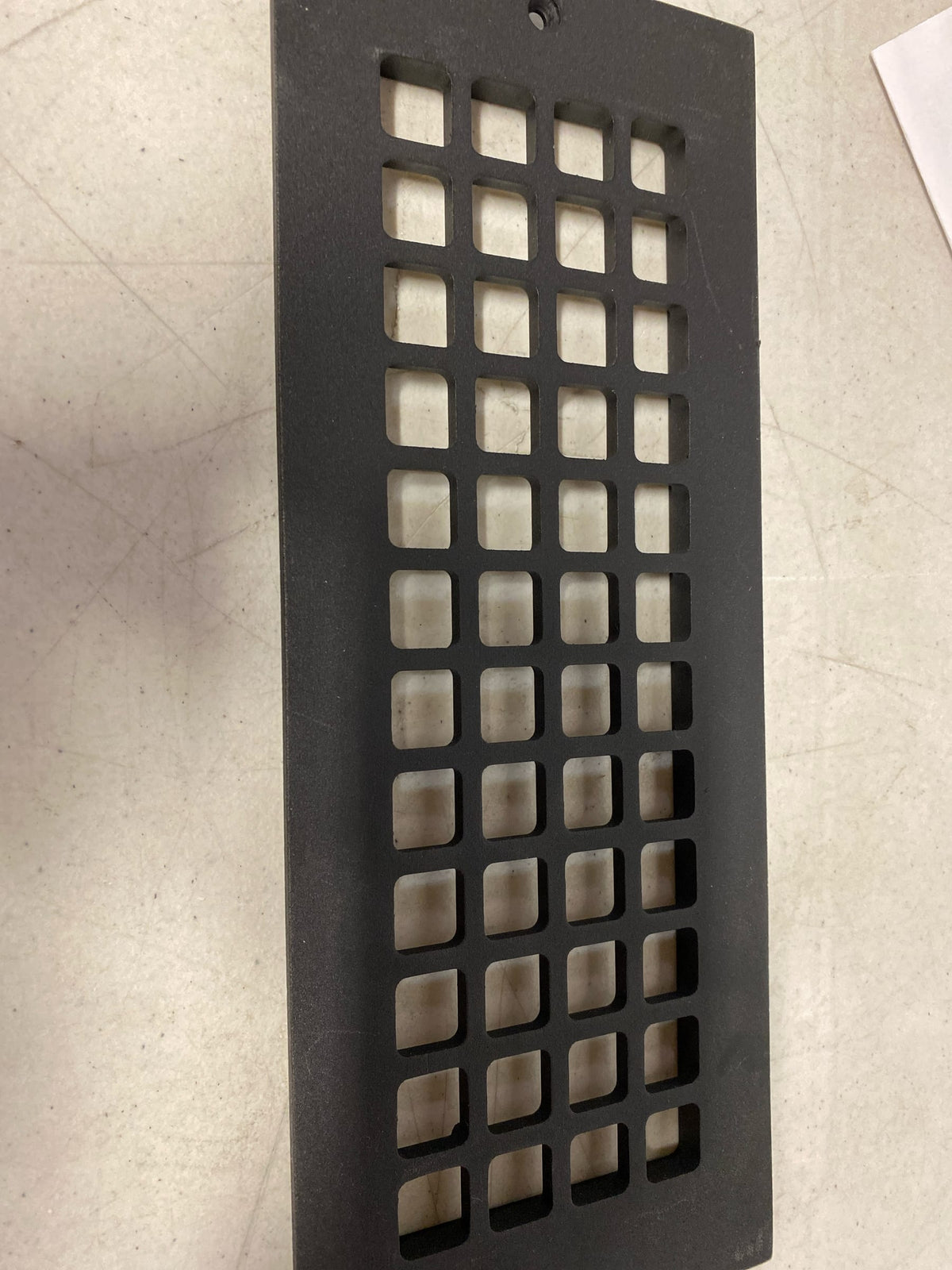 Reggio Registers G614-ABH Grid Series 4" x 12" Grille with Mounting Holes - Black Aluminum