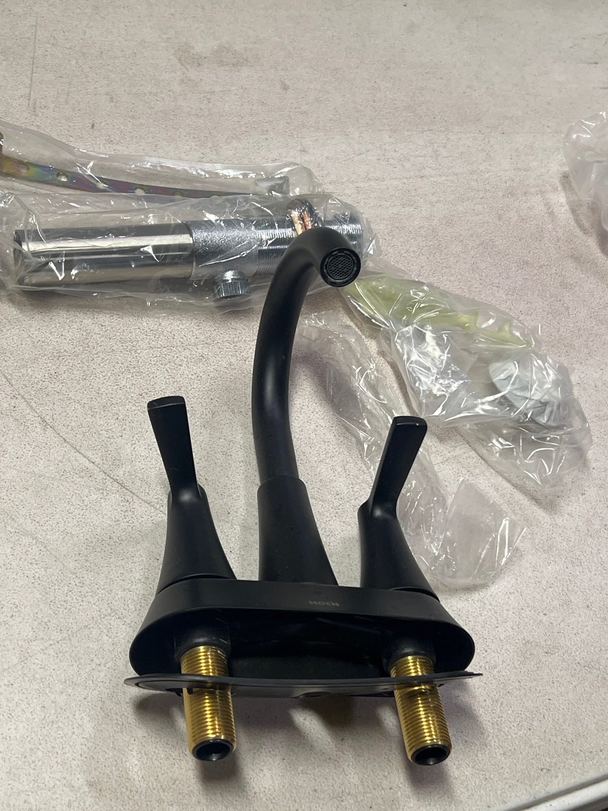 Moen 64432BL Jase 1.2 GPM Centerset Bathroom Faucet with Pop-Up Drain Assembly - Matte Black