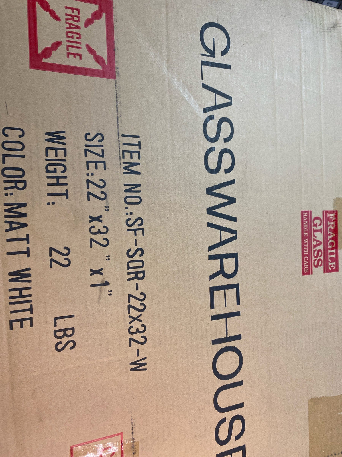 Glass Warehouse SC1-SQ-22X32 Calla 22" x 32" Framed Single Door - Black