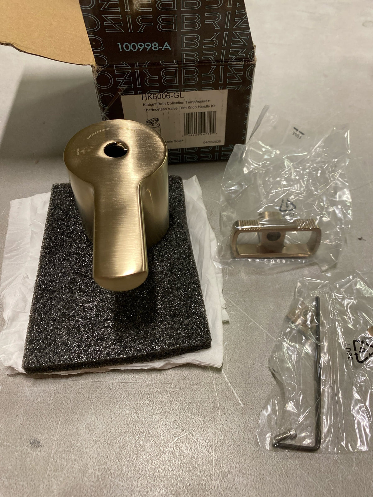 Brizo HK6006-GL Kintsu Thermostatic Knob Handle Only - Less Trim - Luxe Gold