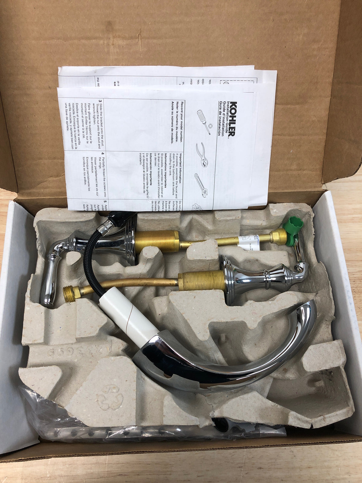 Kohler K-394-4-CP Devonshire Widespread Bathroom Faucet with UltraGlide Valve and Quick Mount Technology - Free Metal Pop-Up Drain Assembly with Purchase - Polished Chrome