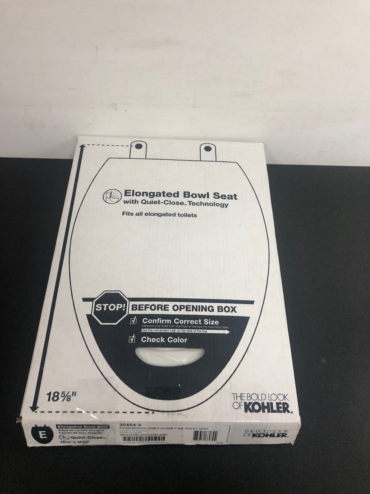Kohler K-20454-0 Ridgewood Elongated Molded Wood Toilet Seat with Quiet-Close - White