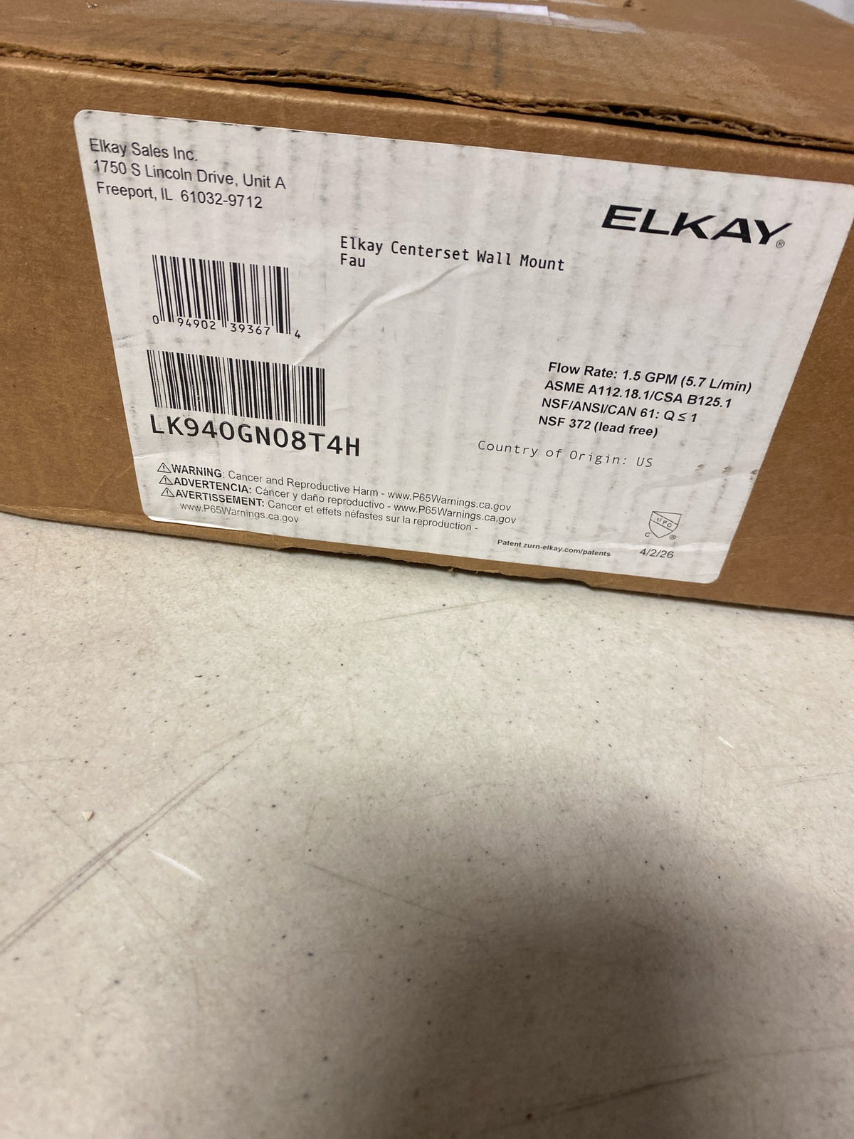 Elkay LK940GN08T4H 1.5 GPM Wall Mounted Double Handle Utility Faucet with Metal Handles - Chrome