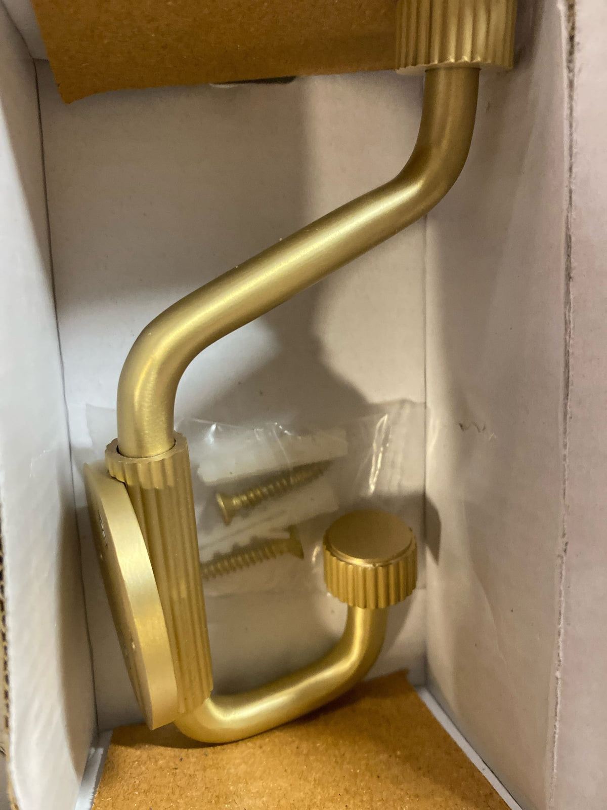 Signature Hardware 954000 Brixlee Knurled Brass Double Robe Hook - Satin Brass