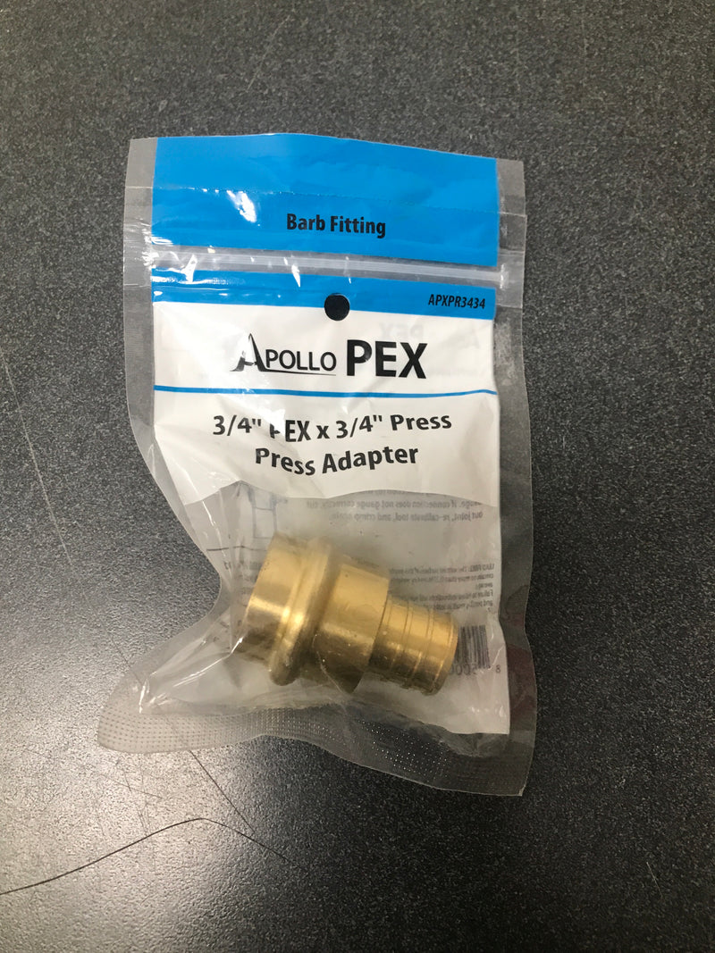 Apollo APXPR3434 3/4 in. Brass PEX-B Barb x 3/4 in. Press Adapter