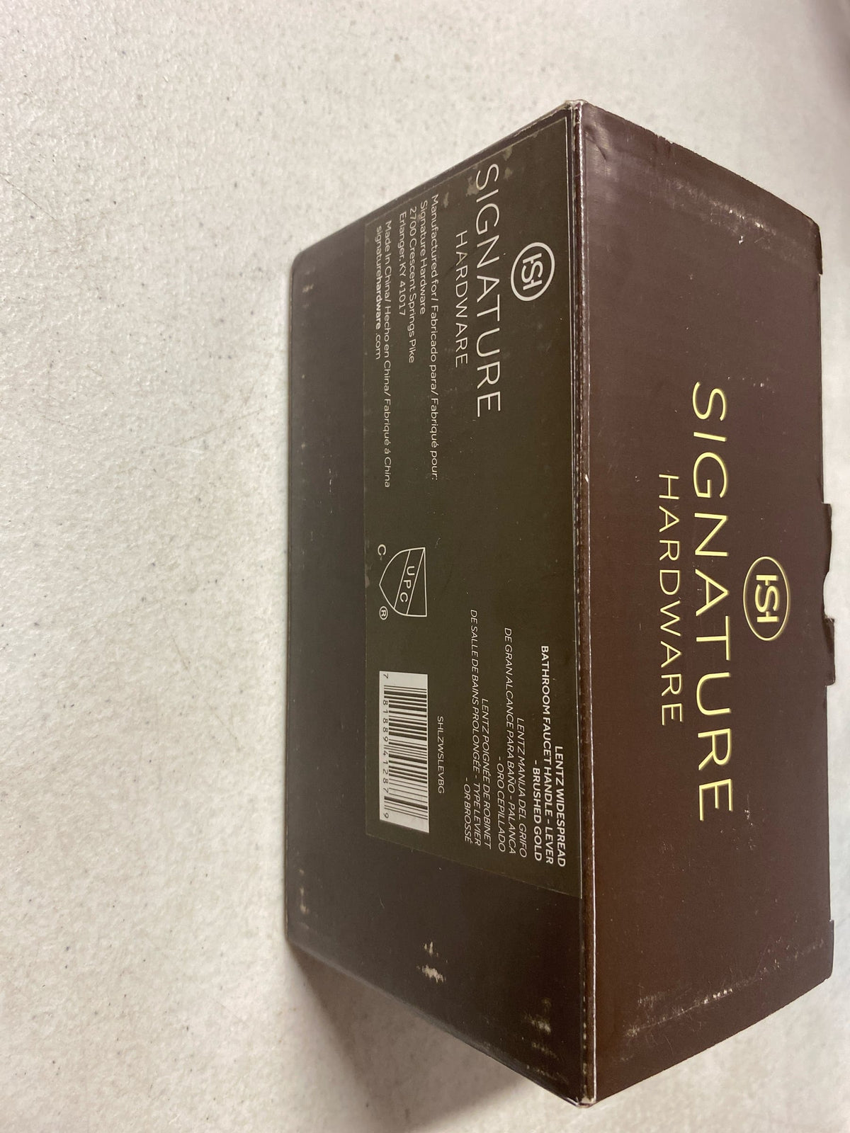 Signature Hardware Lentz Lever Widespread Handle Brushed Gold Part #SHLZWSLEVBG