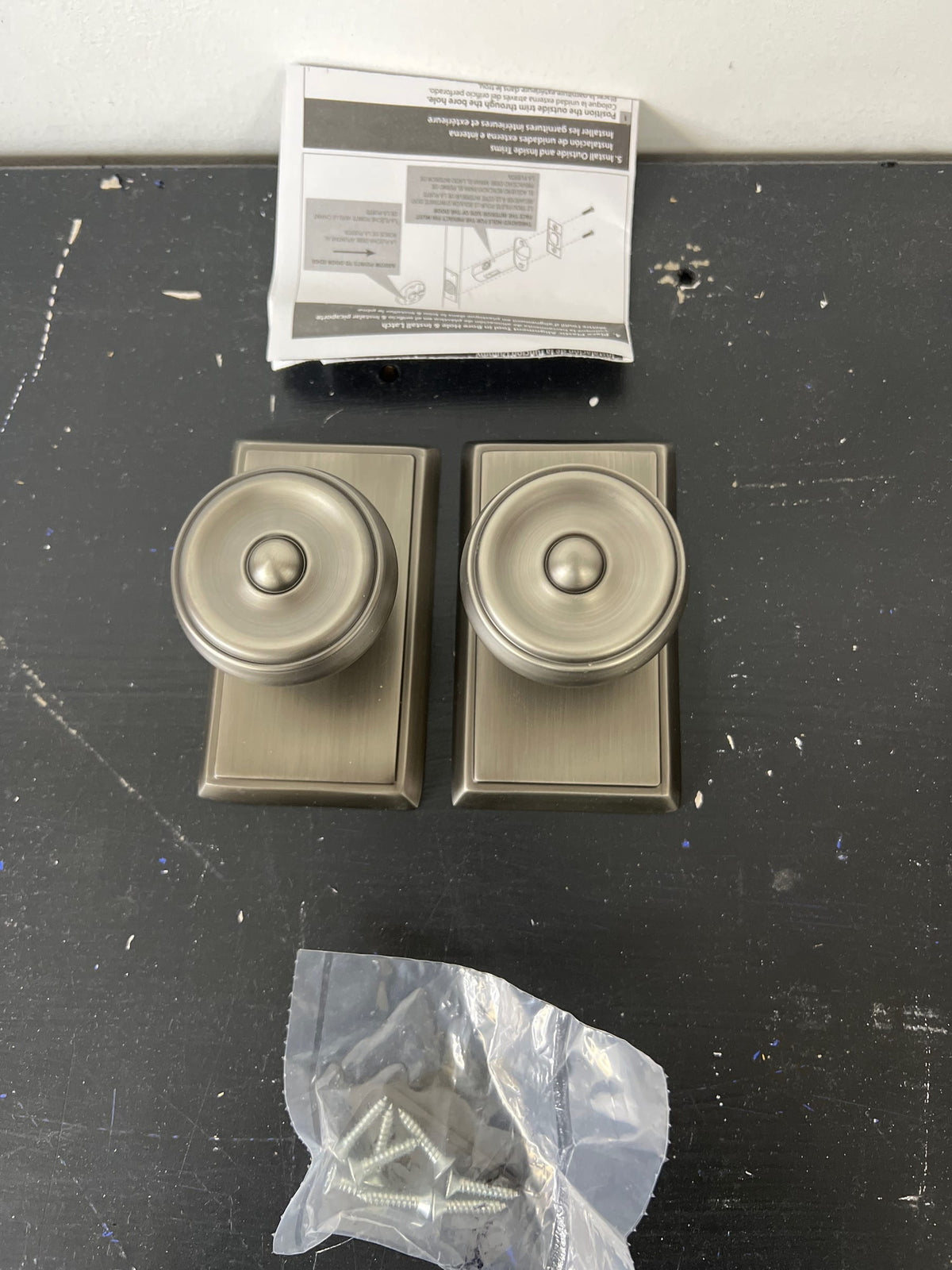 Emtek 805WUS15A Waverly Reversible Non-Turning Two-Sided Dummy Door Knob Set from the Classic Brass Collection - Pewter