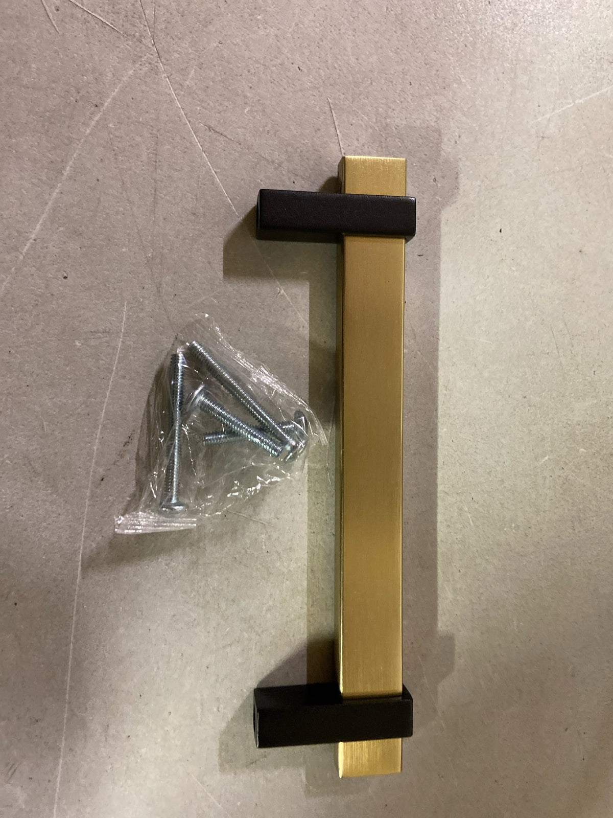 Amerock Mulino 5-1/16 inch (128mm) Center-to-Center Golden Champagne/Matte Black Cabinet Pull, BP36724BBZMB