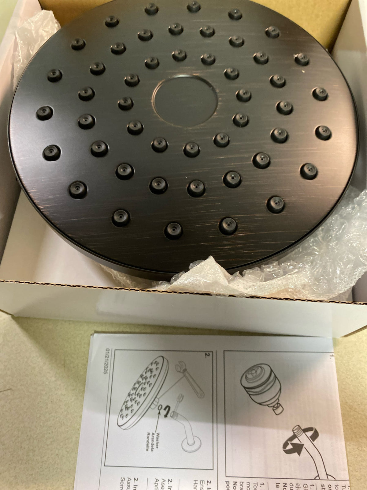 Delta 52101-RB25 PivotPro 2.5 GPM Single Function Raincan Shower Head with Touch-Clean Spray Holes - Venetian Bronze