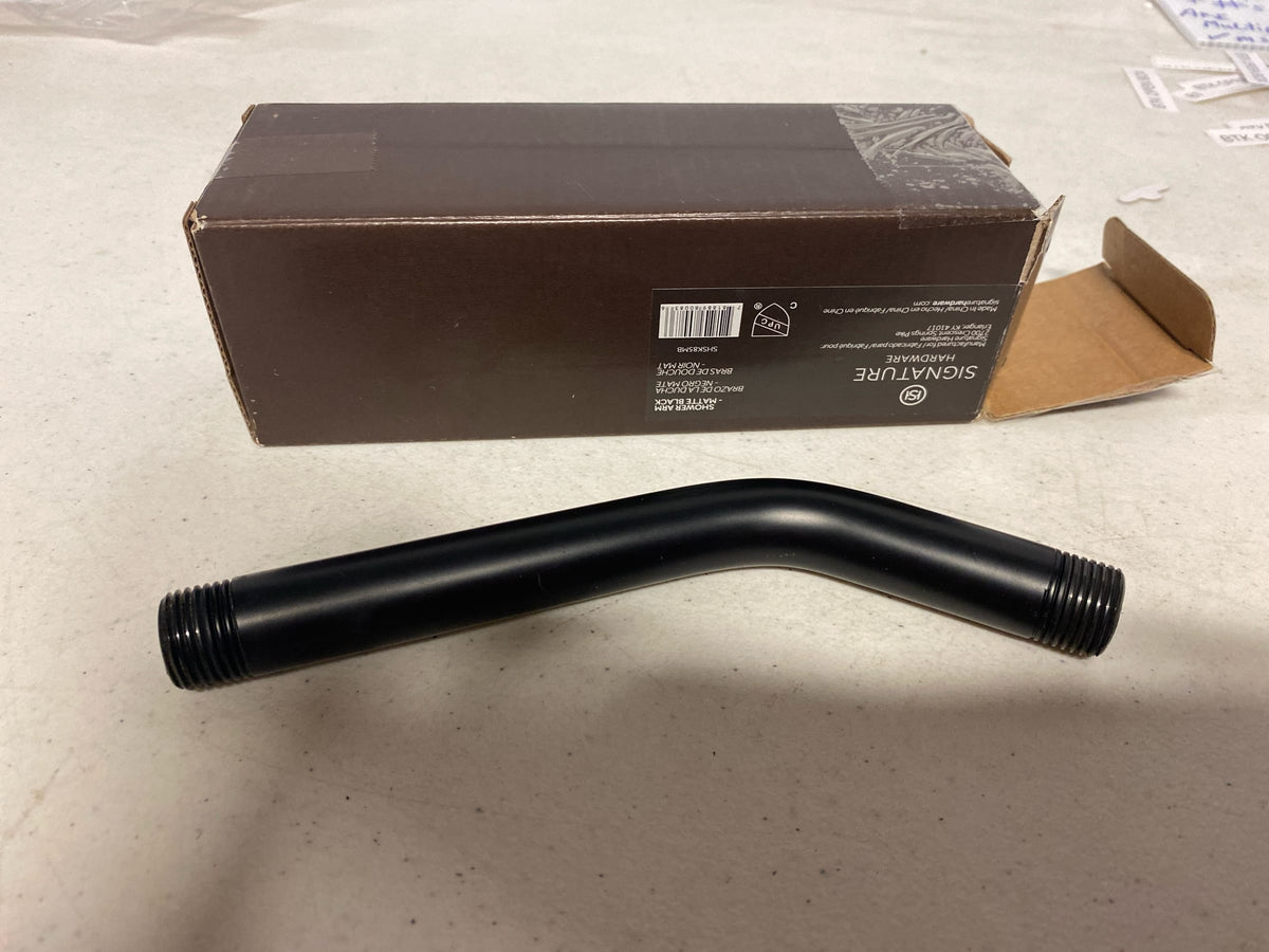 Signature Hardware 477056 8" Standard Wall Mounted Shower Arm and Flange - Matte Black