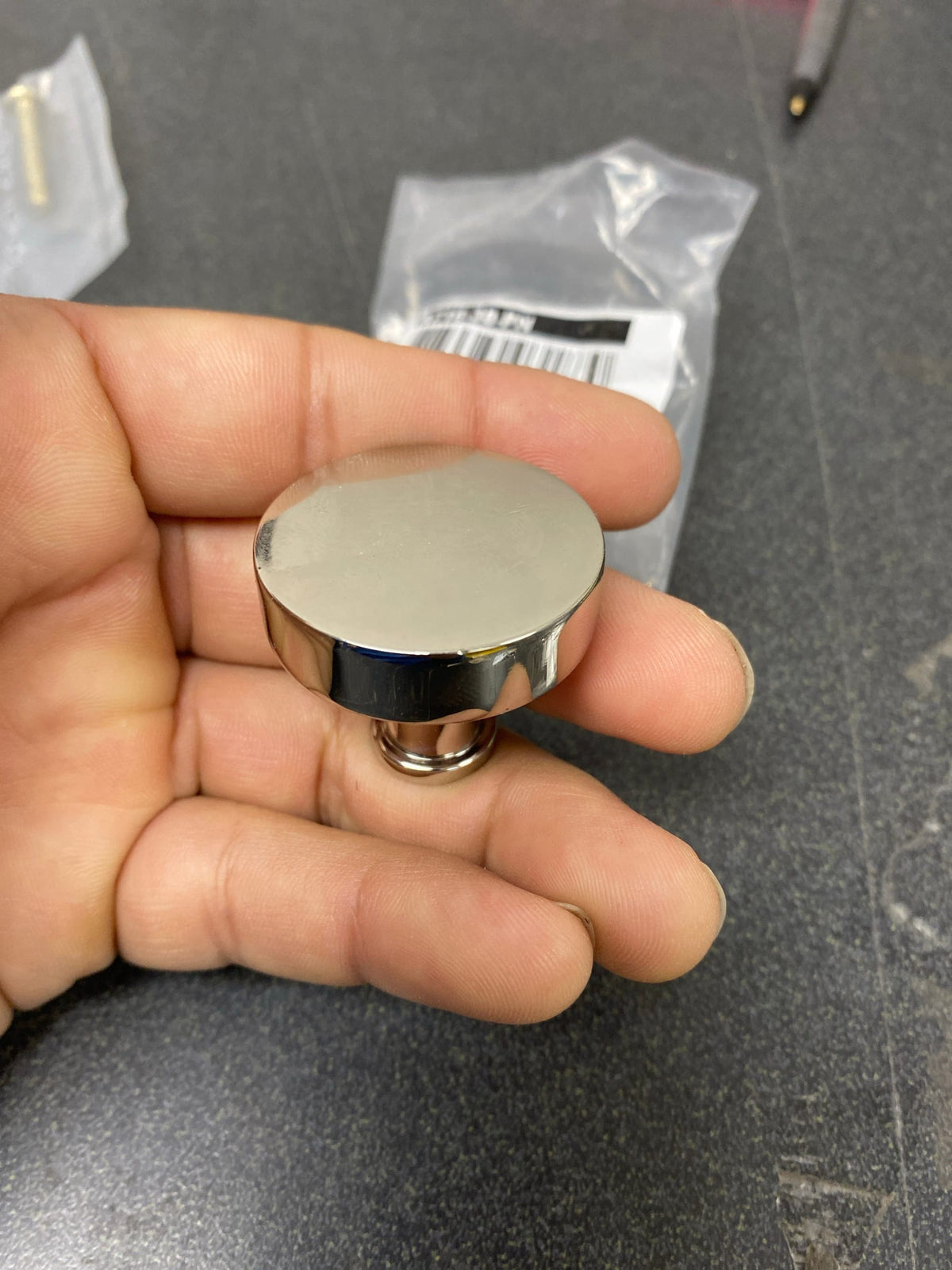 Alno A716-38-PN Moderne 1-3/8" Modern Round Disc Mushroom Solid Brass Cabinet Knob / Drawer Knob - Polished Nickel