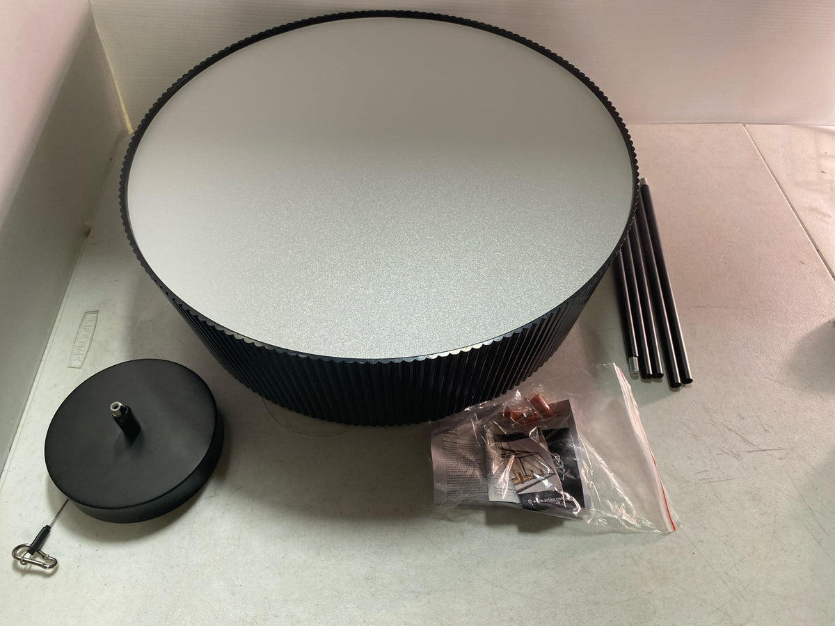Artika PDT-GVC-HD2BL Groove Drum 26-Watt Integrated LED Black 3 CCT Modern Hanging Pendant Chandelier Light Fixture for Dining Room
