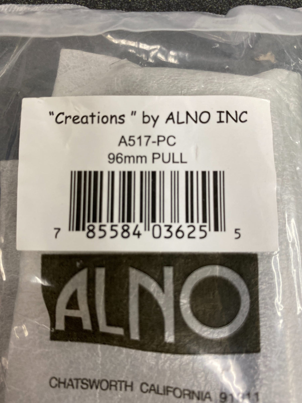 Alno a517 style cents 3-3/4" center to center modern cabinet handle pull - chrome