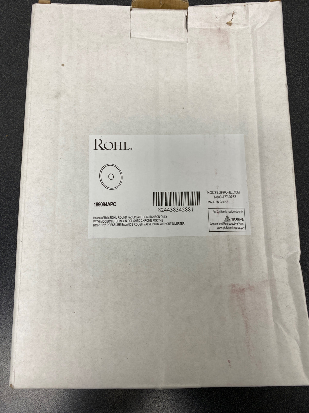 Rohl Round FACEPLATE Escutcheon ONLY with Modern Etching in Polished Chrome for The RCT-1 1/2^ Pressure Balance Rough Valve Body Without Diverter
