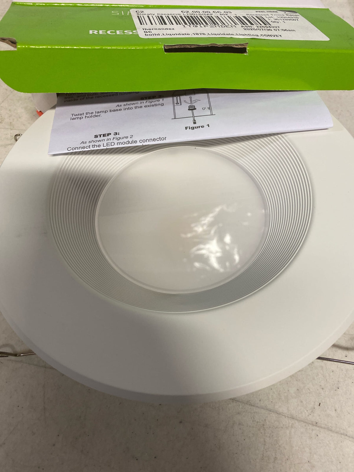 Simply Conserve L13DL5/6AP-40K-1 6" Integrated LED Baffle Recessed Trim - 4000K - White