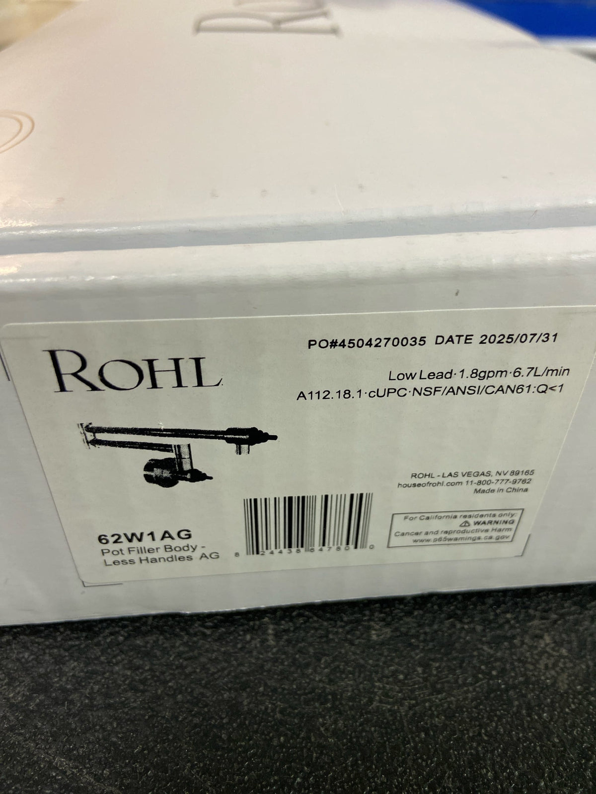 Rohl AP62W1LMULB Apothecary 1.8 GPM Wall Mounted Single Hole Pot Filler - Unlacquered Brass (Living Finish)