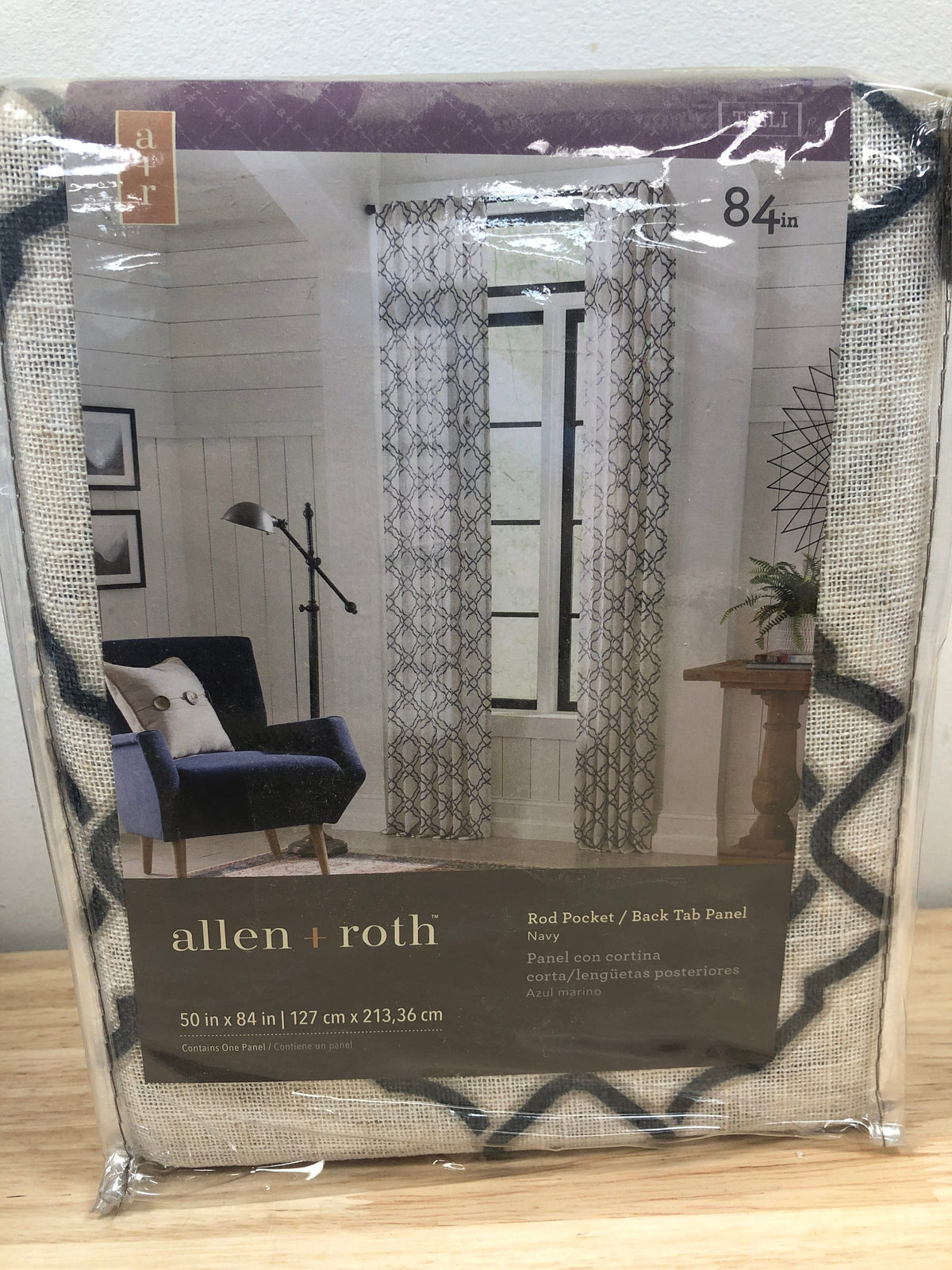 Allen + Roth 50in X 84in Navy Light Filtering Curtain Panels (3728095)