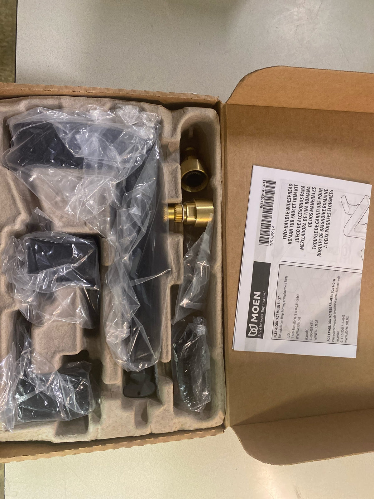 Moen T682BL Iver Deck Mounted Roman Tub Filler - Matte Black