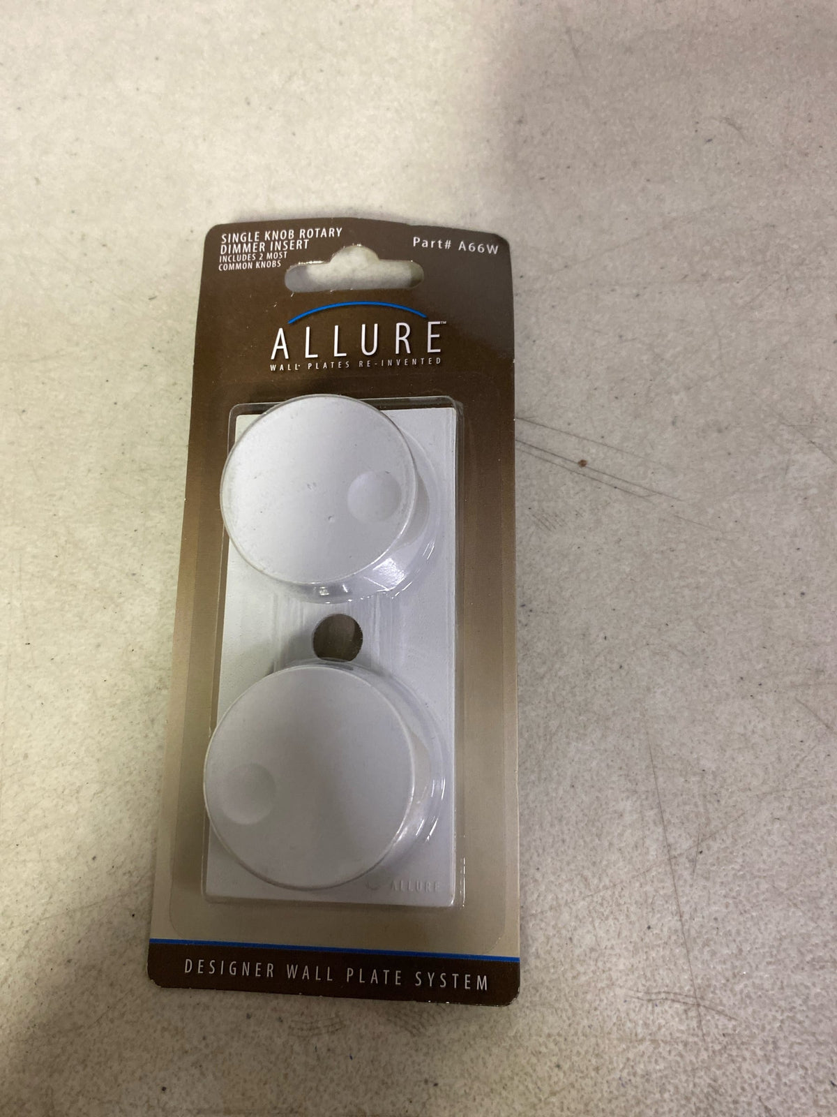 TayMac A66W Allure Nonmetallic Wallplate with Rotary Dimmer Insert, White