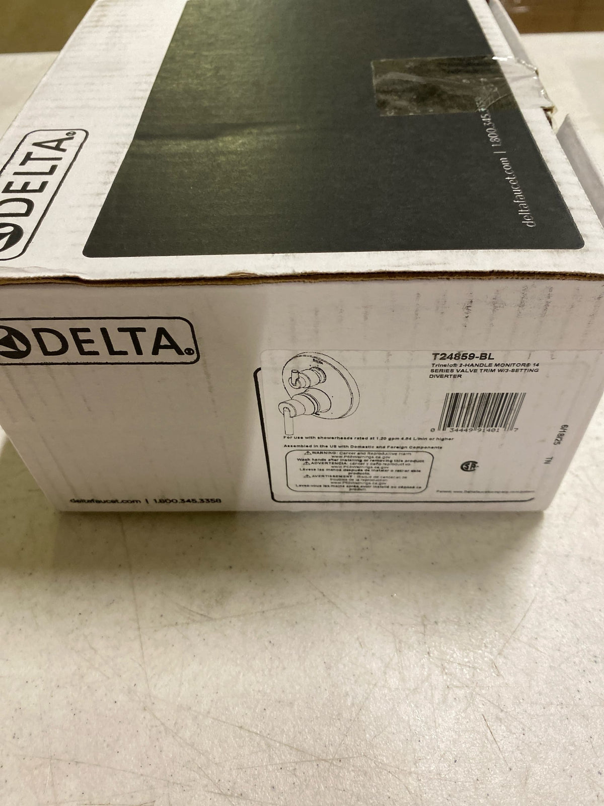 Delta T24859-BL Trinsic 2-Handle Wall-Mount Valve Trim Kit with 3-Setting Integrated Diverter in Matte Black (Valve Not Included)