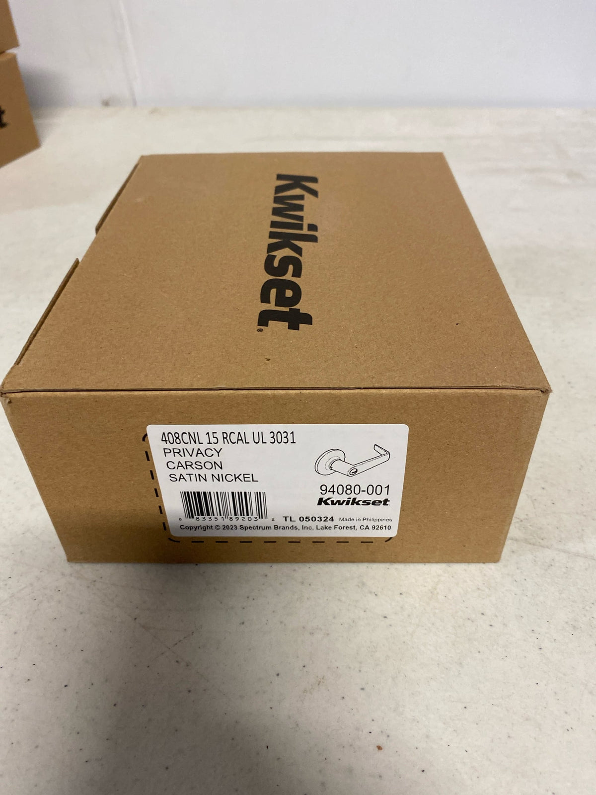 Kwikset 408CNL 15 RCAL Carson Satin Nickel Bed/Bath UL Door Handle