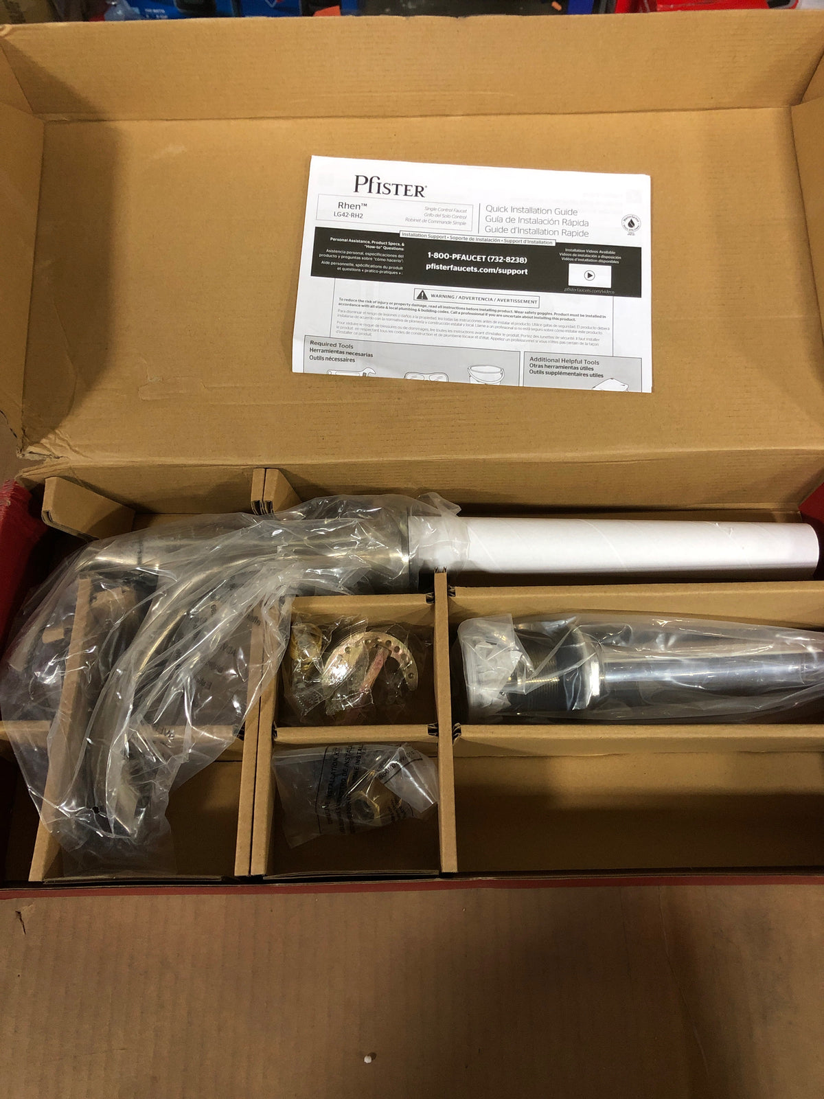 Pfister LG42-RH2K Rhen 1.2 GPM Single Hole Bathroom Faucet with Push & Seal Drain Assembly - Brushed Nickel