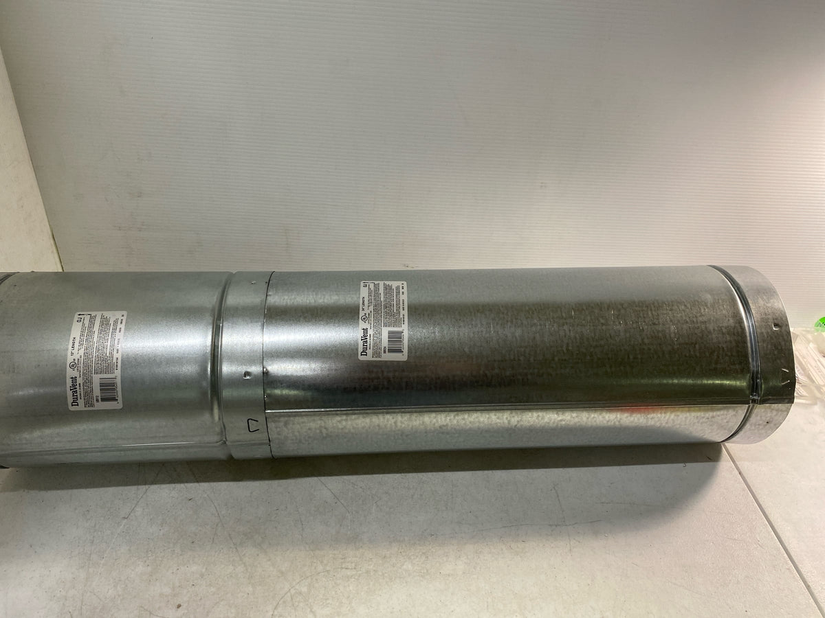DuraVent 8BV24 8" Inner Diameter - Type B Round Gas Vent Pipe - Double Wall - 24" Pipe Length - Aluminum