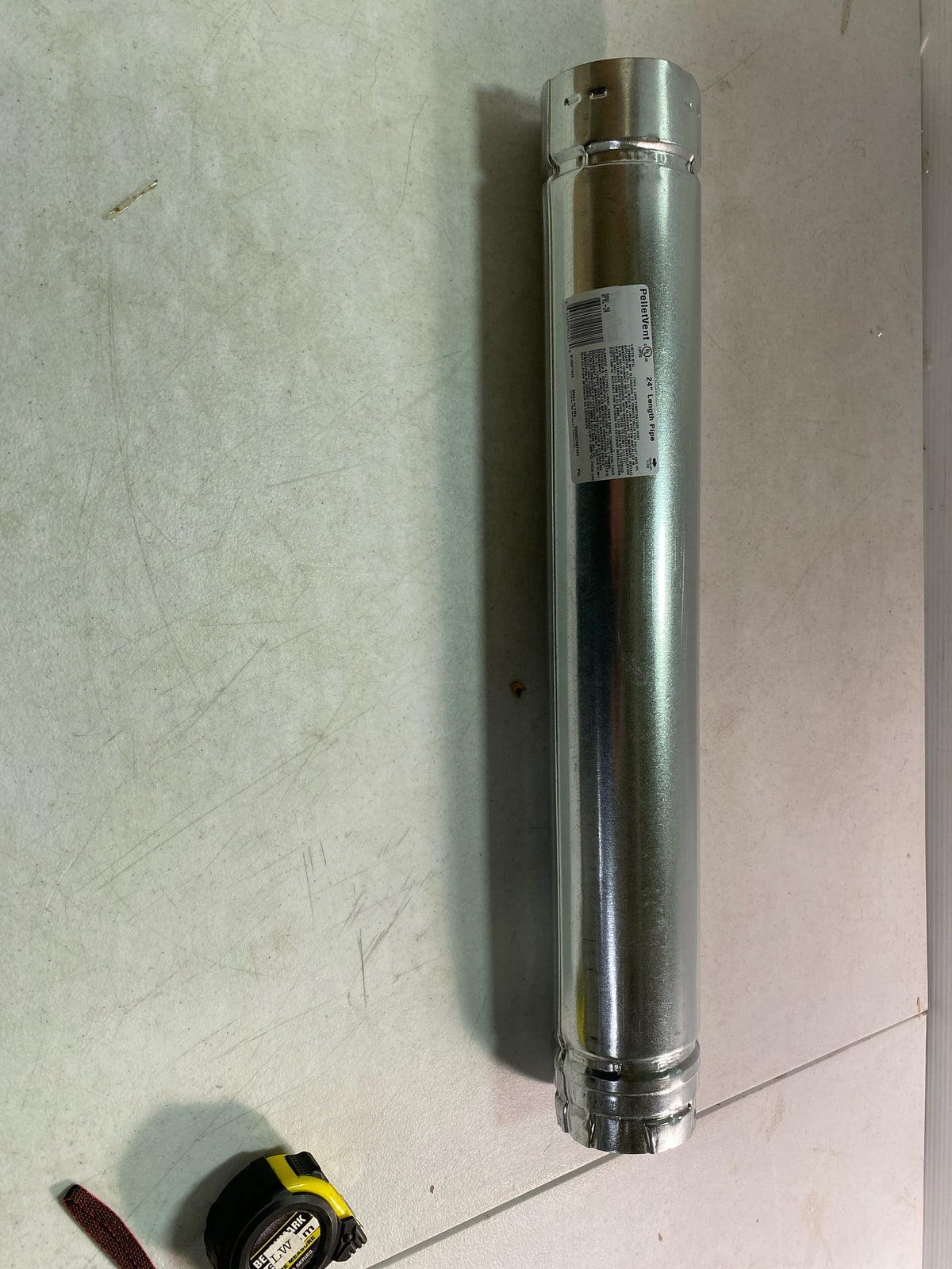 DuraVent 3PVL-24 3" Inner Diameter - Pellet Vent Type L Multi-fuel Chimney Pipe - Double Wall - 24" Pipe Length - Stainless Steel