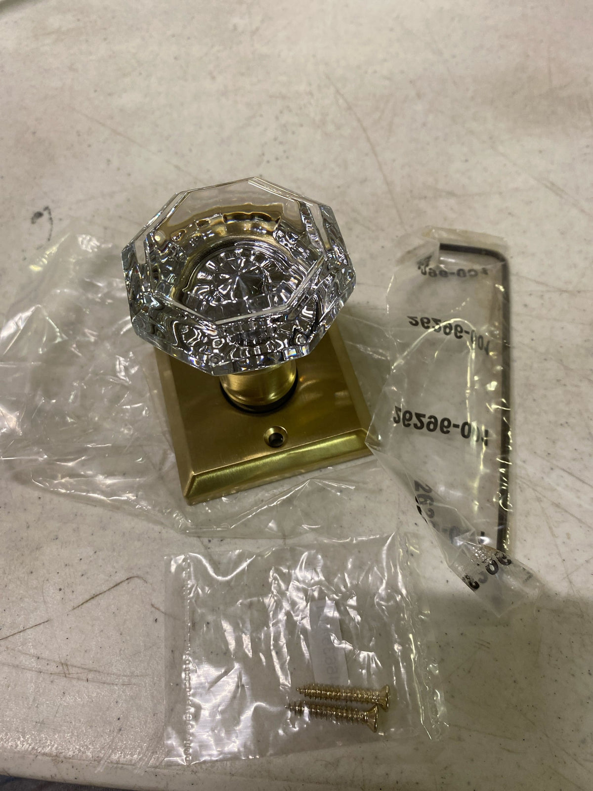 Baldwin HDCRYTSR044 Baldwin HD.CRY.TSR Crystal Non-Turning One-Sided Dummy Door Lever with Square Rose
