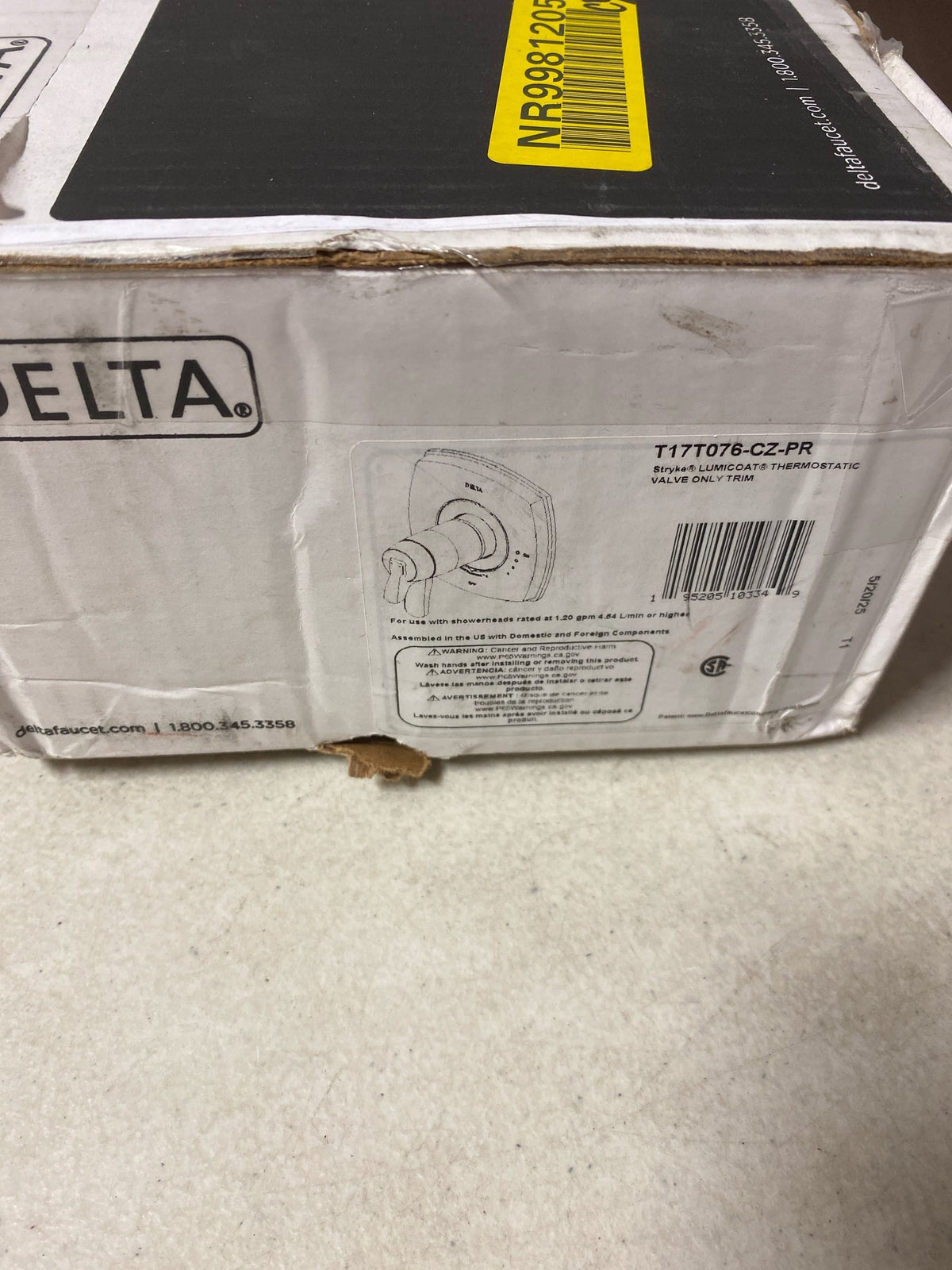 Delta Stryke 17 Thermostatic Valve Only Lumicoat Champagne Bronze