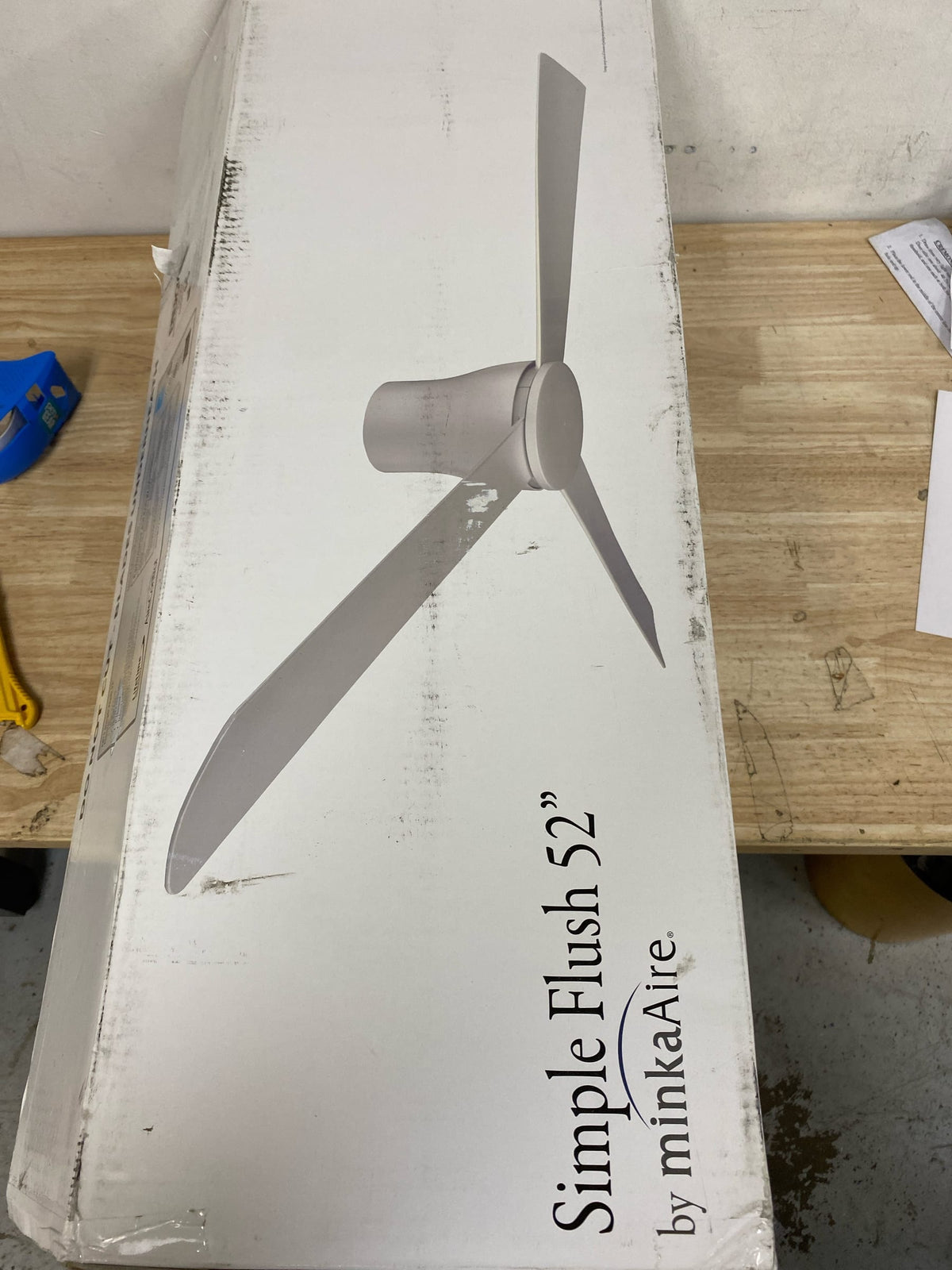 MinkaAire F873-CL Simple Flush 52" 3 Blade Indoor / Outdoor Ceiling Fan with Remote Control - Coal