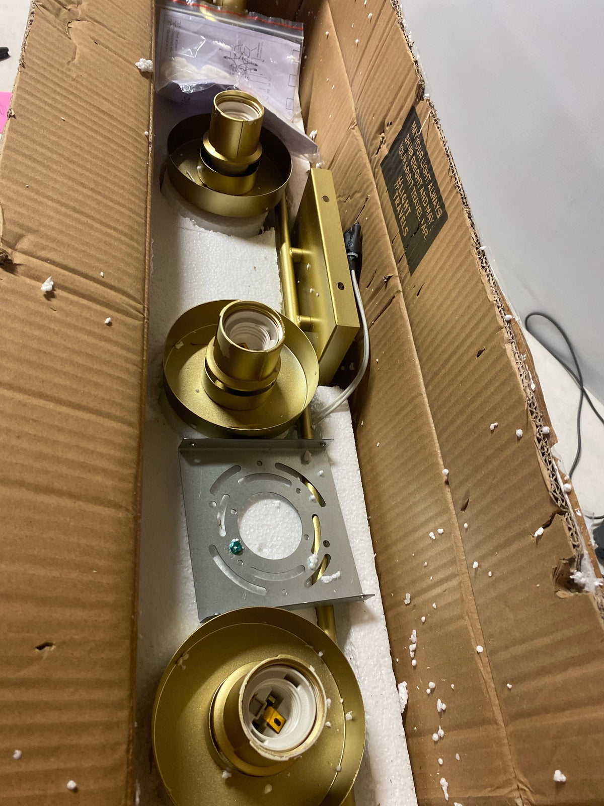 Elegant Lighting LD7319W32BRA Taryin 4 Light 32" Wide Vanity Light - Brass / Clear