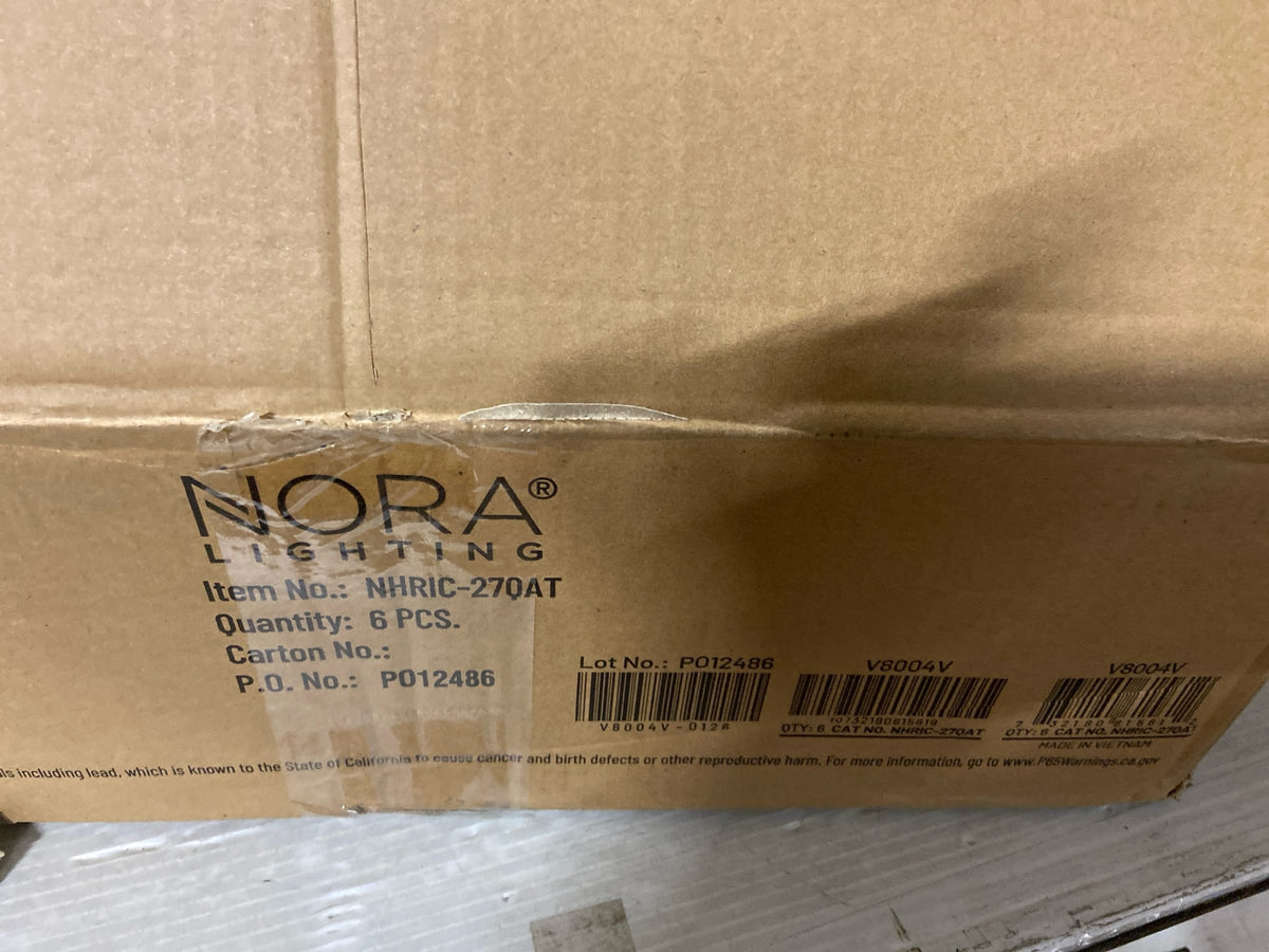 Nora Lighting NHRIC-27QAT 5-1/2" Tall Medium (E26) Remodel Housing for 6" Trims - IC Rated and Airtight - N/A