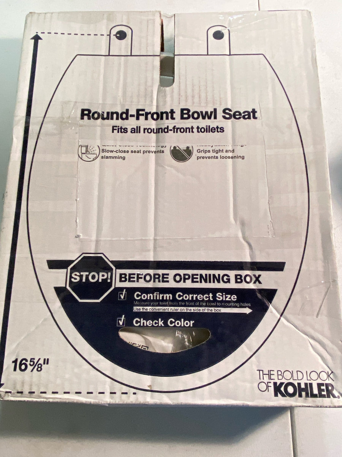 Kohler K-4639-RL-0 Cachet ReadyLatch Round-Front Quiet-Close Toilet Seat - White
