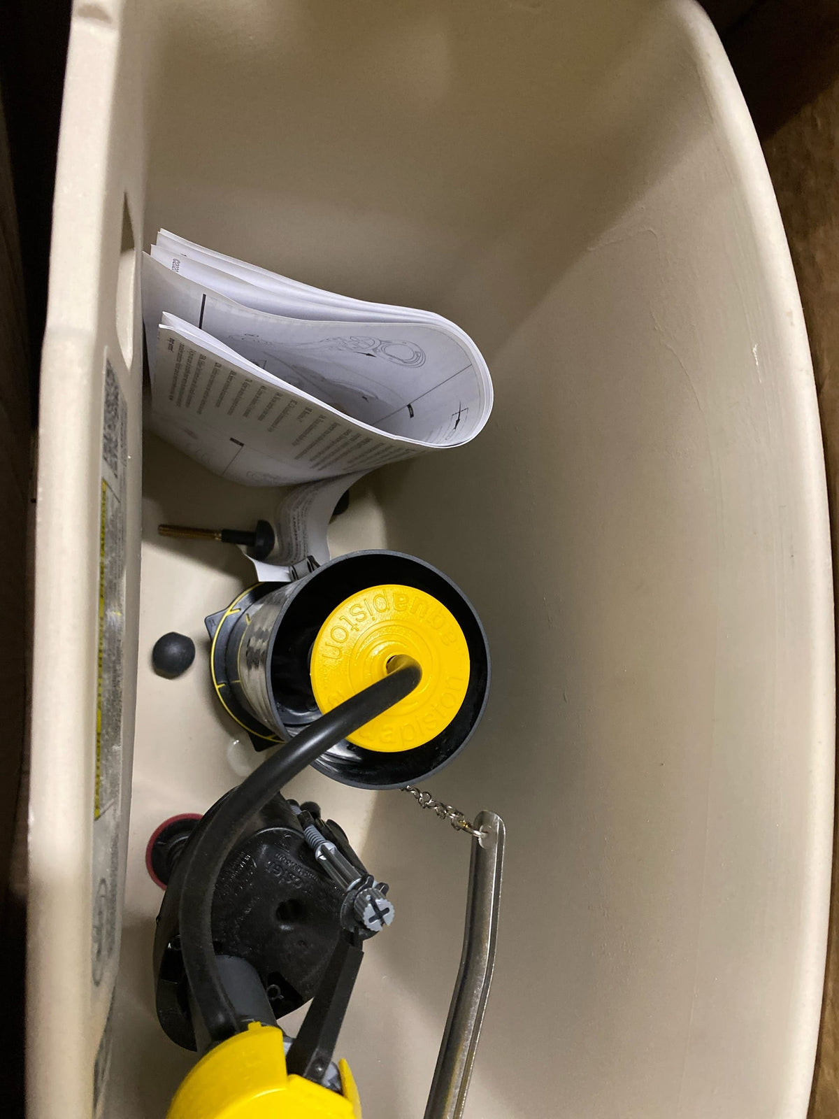 Kohler K-4143-96 Corbelle 1.28 GPF Toilet Tank Only with AquaPiston Flushing and Left-Hand Trip Lever - Biscuit