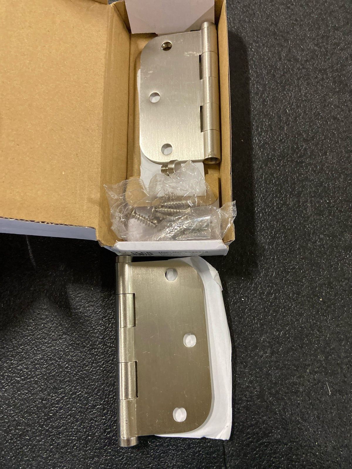 Emtek 96133US15 3.5" x 3.5" Solid Brass 5/8" Radius Corner Plain Bearing Mortise Hinge - Pair - Satin Nickel