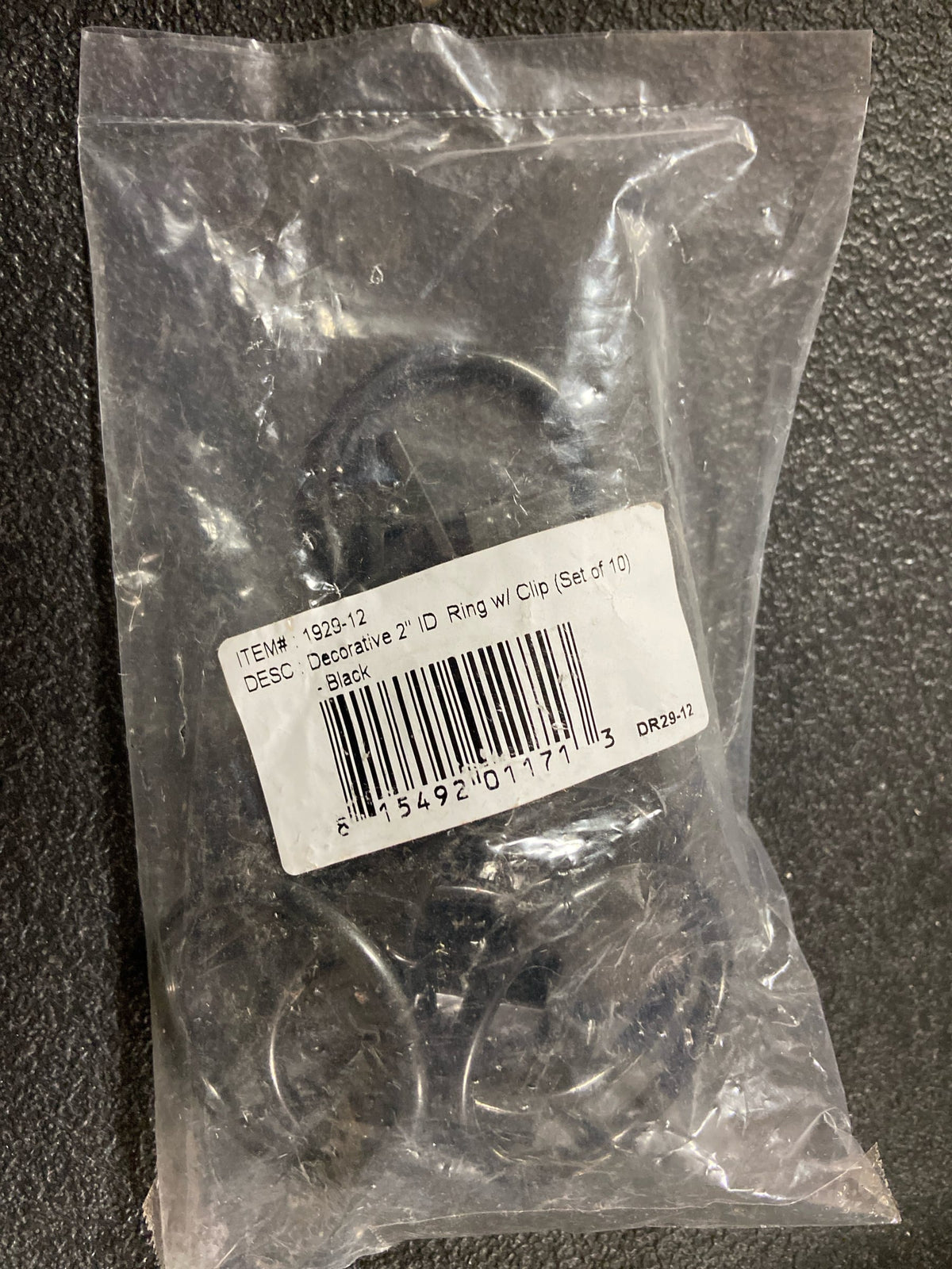 Rod desyne 1929-012 Black Nickel Curtain Rings with Clips (Set of 10)