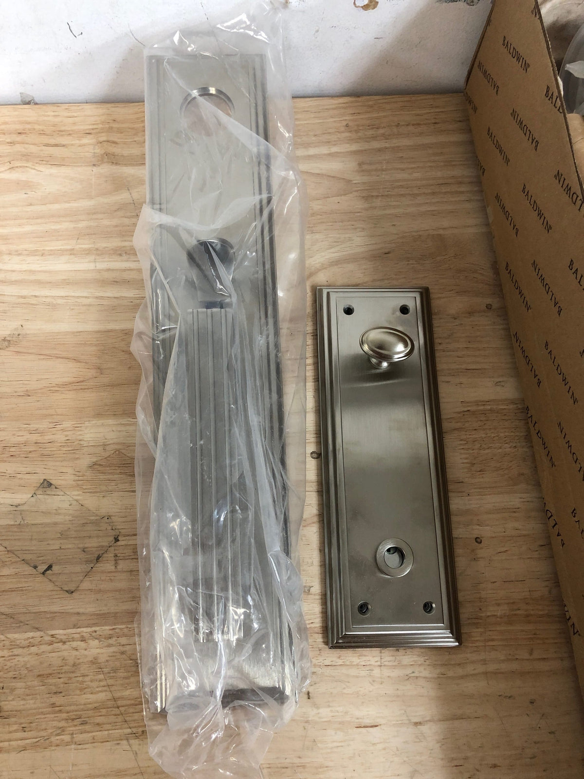 Baldwin 85342056ENTRX Tremont Full Plate Single Cylinder Keyed Entry Handleset Exterior Only with Emergency Egress from the Estate Collection - Lifetime Satin Nickel