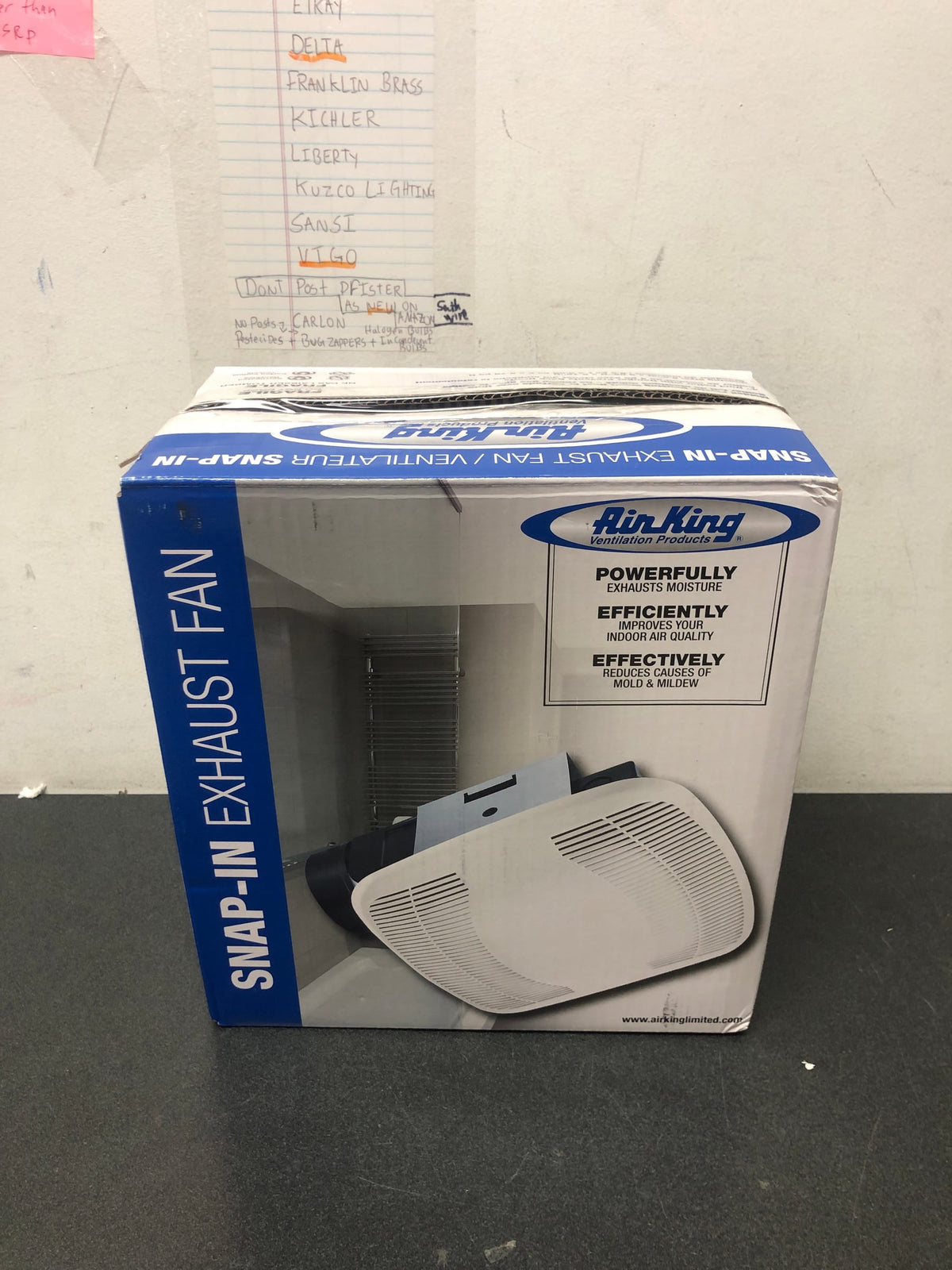 Air King BFQ140 120 CFM 4.0 Sone Exhaust Fan with Snap-In Installation from the High Performance Collection - White