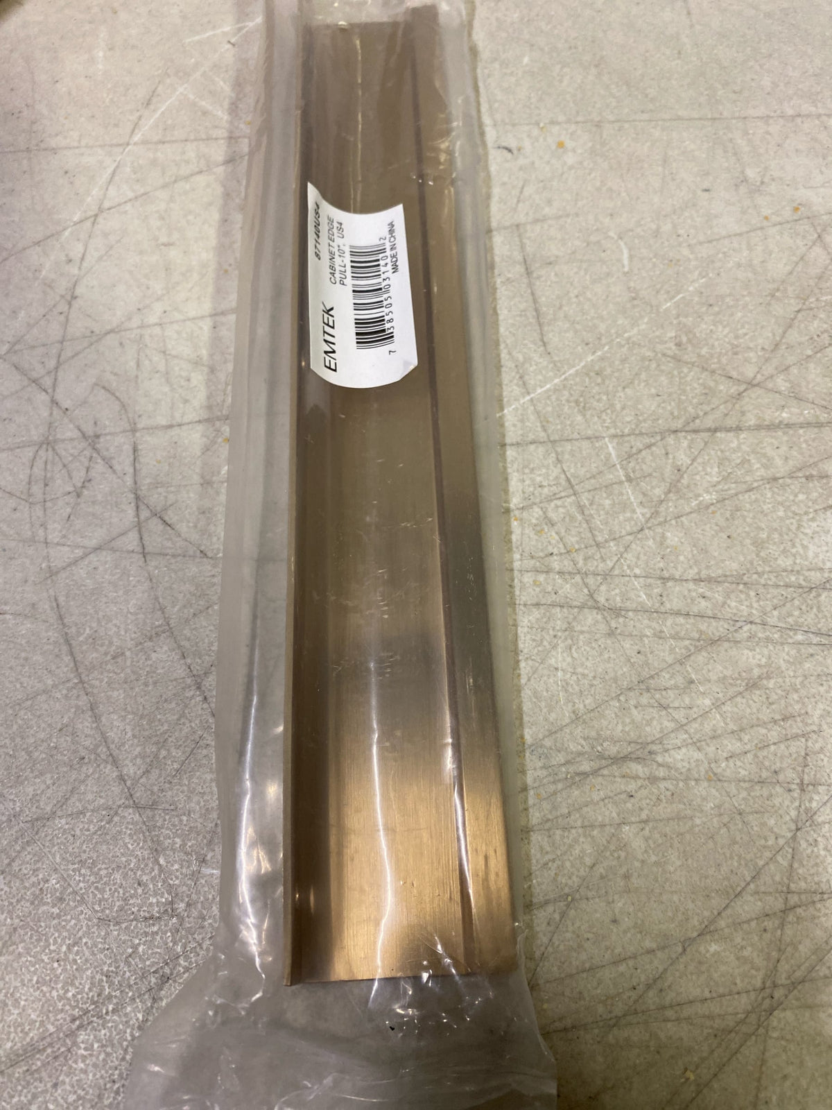 Emtek 87140US4 Modern Edge 10 Inch Center to Center Finger Cabinet Pull from the Contemporary Collection - Satin Brass